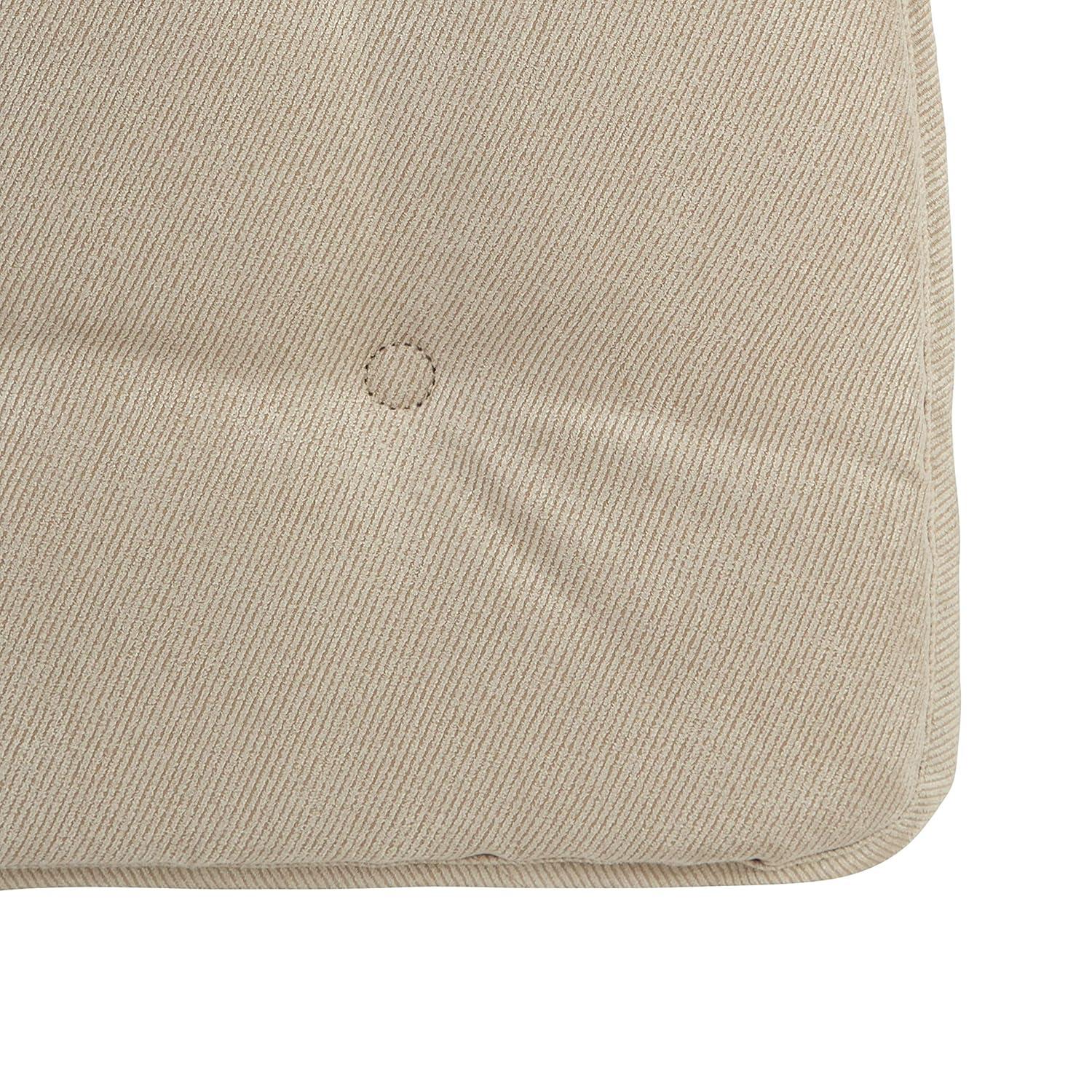 Non-Slip Tufted Chair Cushions for Dining Room, Kitchen and Office Use, U-Shaped Skid-Proof Seat Pad, 15x16 Inches, 2 Pack, Stone