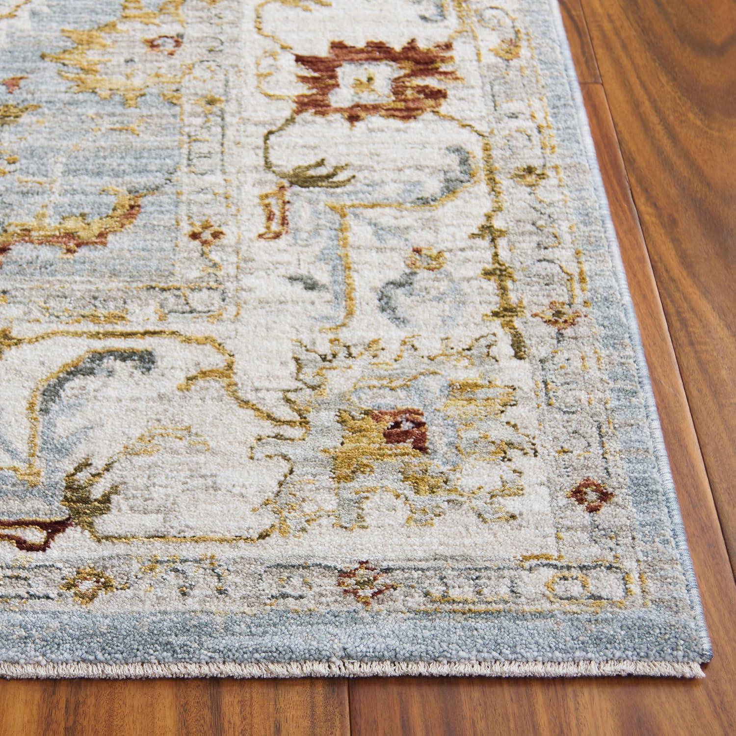Hamilton HLT102 Power Loomed Area Rug - Blue/Gold - 5'3"x7'6" - Safavieh.