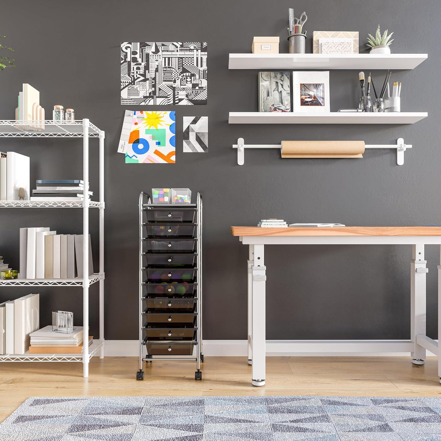 10-Drawer Organizer Cart, Black by Seville Classics
