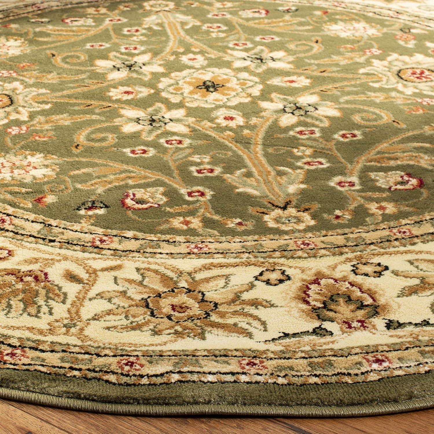 Lyndhurst LNH212 Power Loomed Area Rug - Sage/Ivory - 5'3" round - Safavieh.