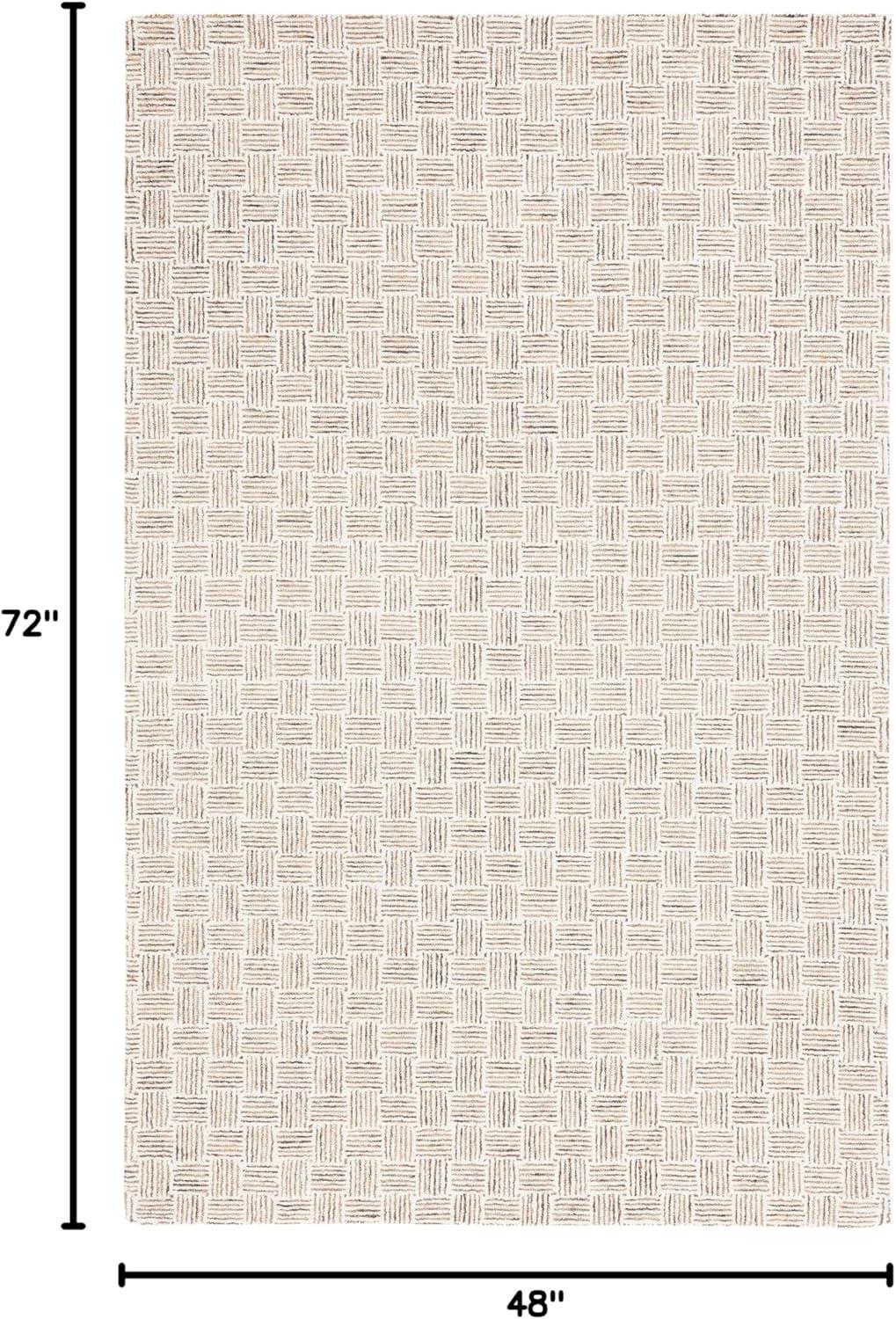 SAFAVIEH Micro-Loop Charlotte Solid Area Rug, Taupe/Ivory, 4' x 6'