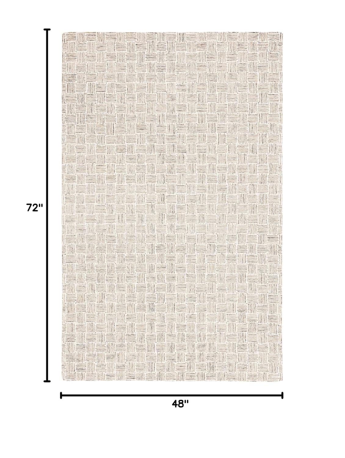 Micro-Loop MLP537 Hand Tufted Indoor Accent Rug - Taupe/Ivory - 4'x6' - Safavieh