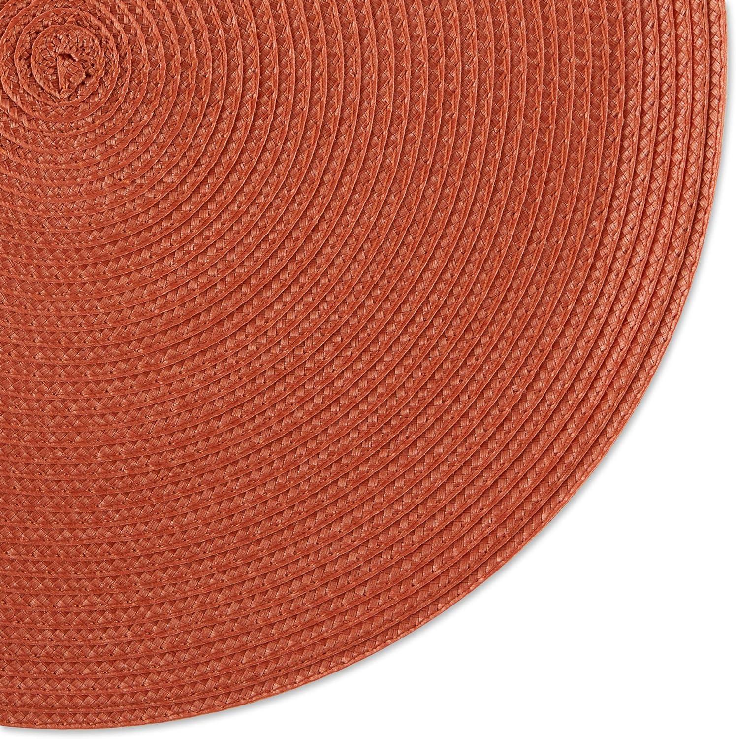 DII Solid Woven Placemat Set 6 Piece, Spice, 15" Dia