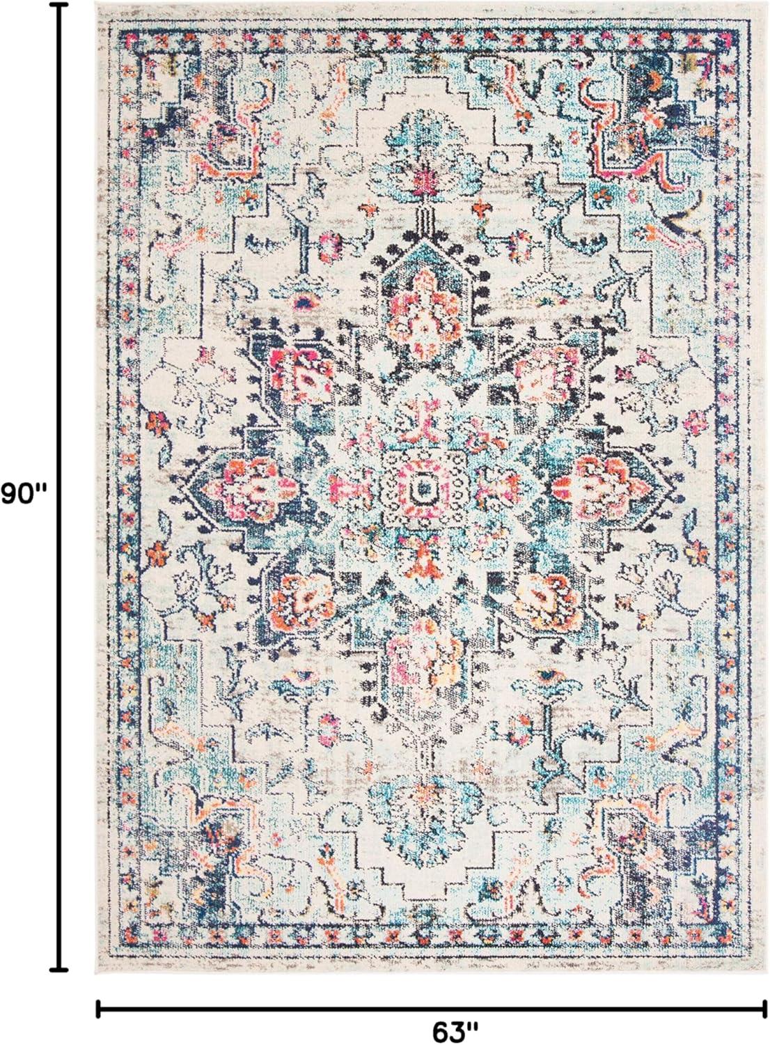 Madison MAD473 Power Loomed Indoor Area Rug - Cream/Blue - 5'3"x7'6" - Safavieh