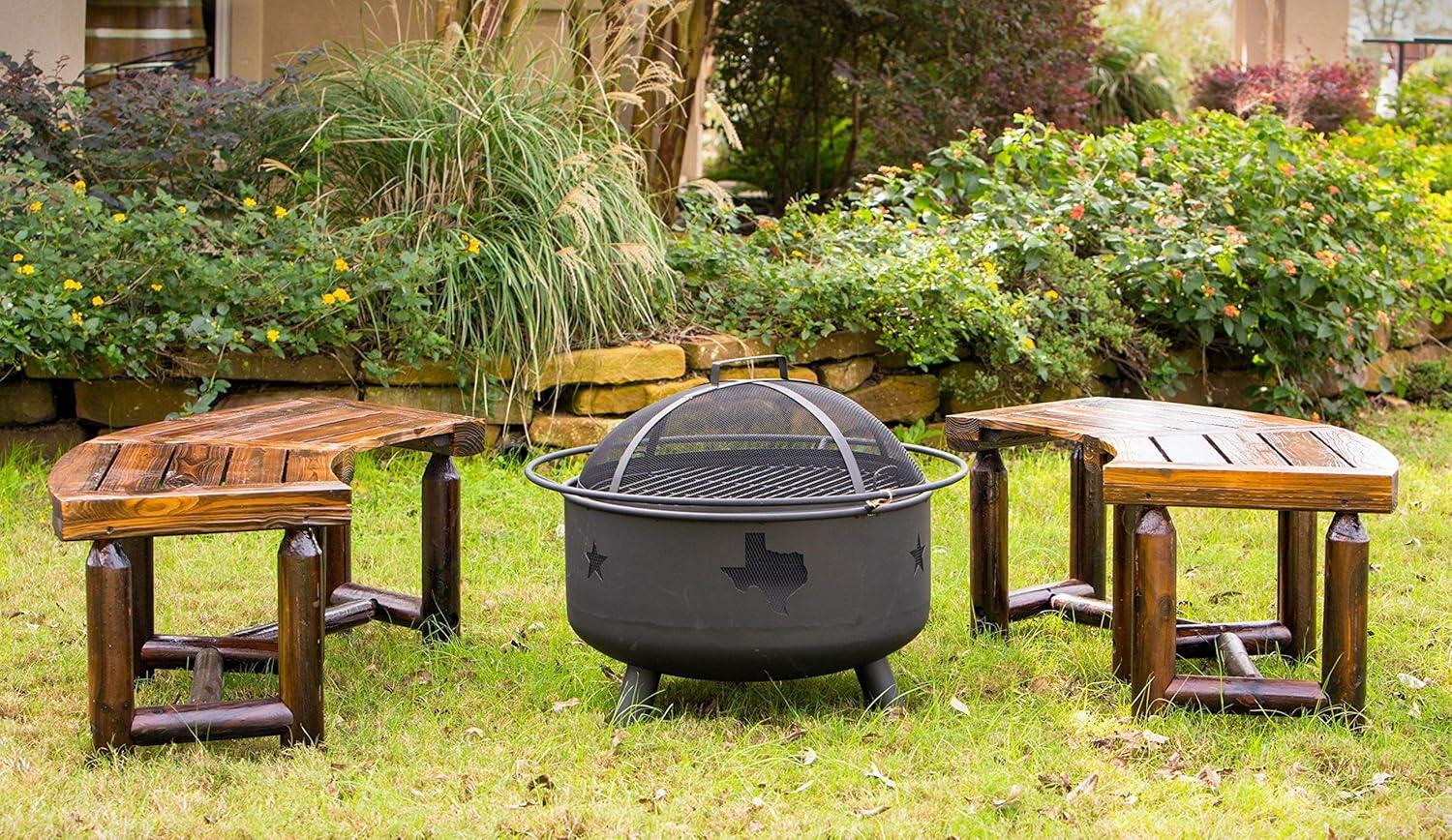 Leigh Country TX 94017 Char-log Curved Bench