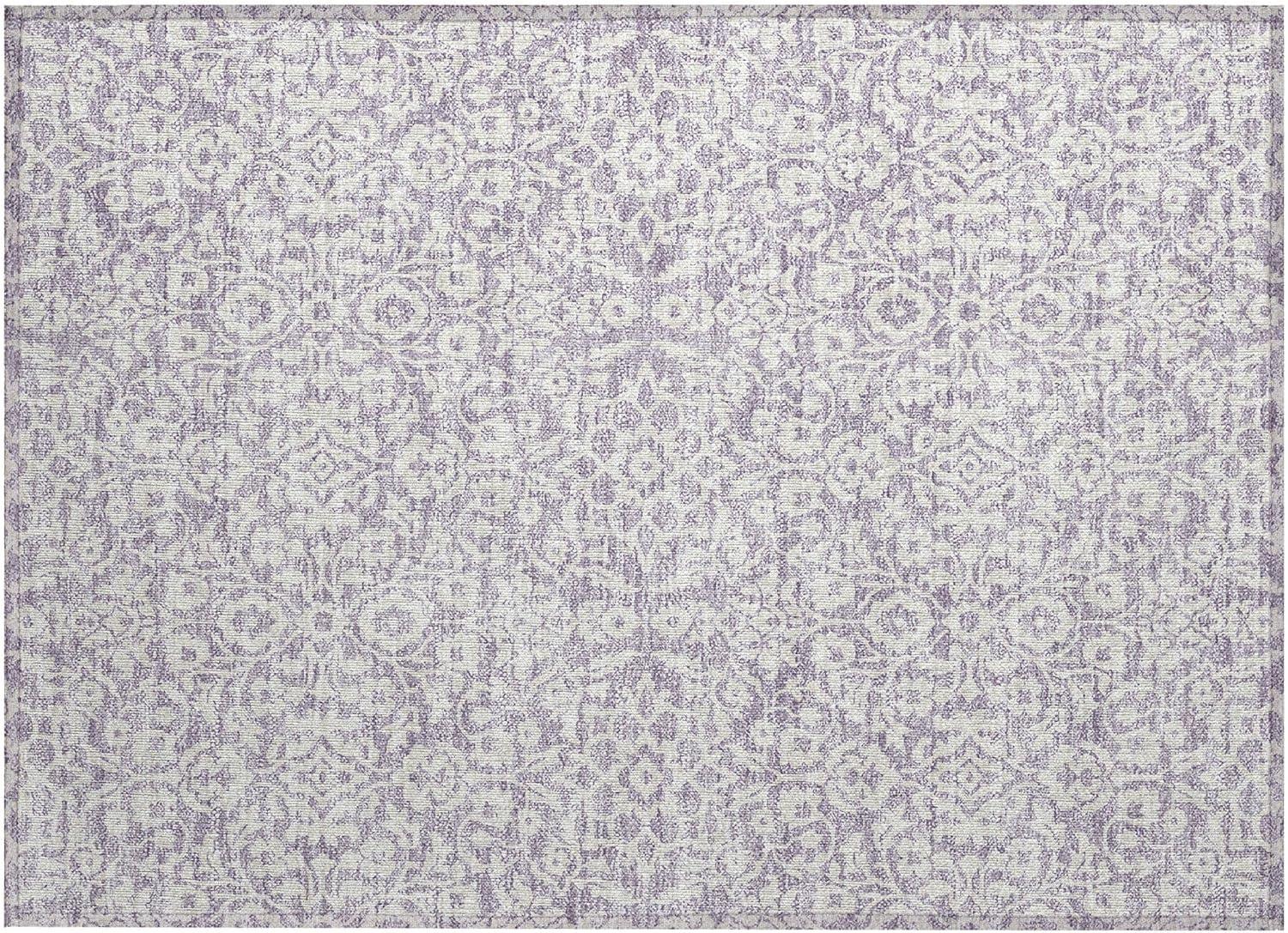 Addison Rugs Chantille Indoor/Outdoor Traditional Damask Lavender Washable Rectangle Rug, 1'8" x 2'6"