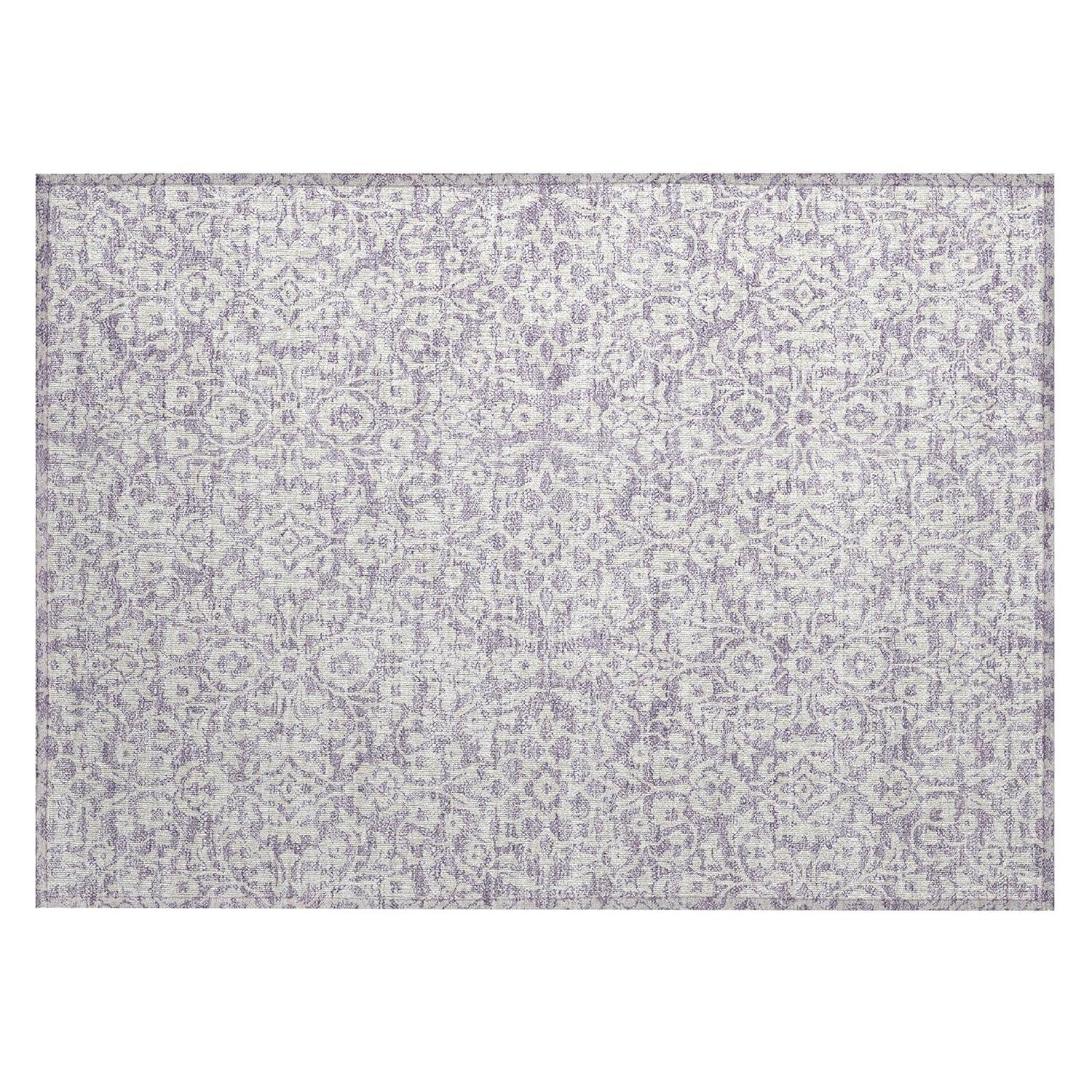Addison Rugs Chantille Indoor/Outdoor Traditional Damask Lavender Washable Rectangle Rug, 1'8" x 2'6"