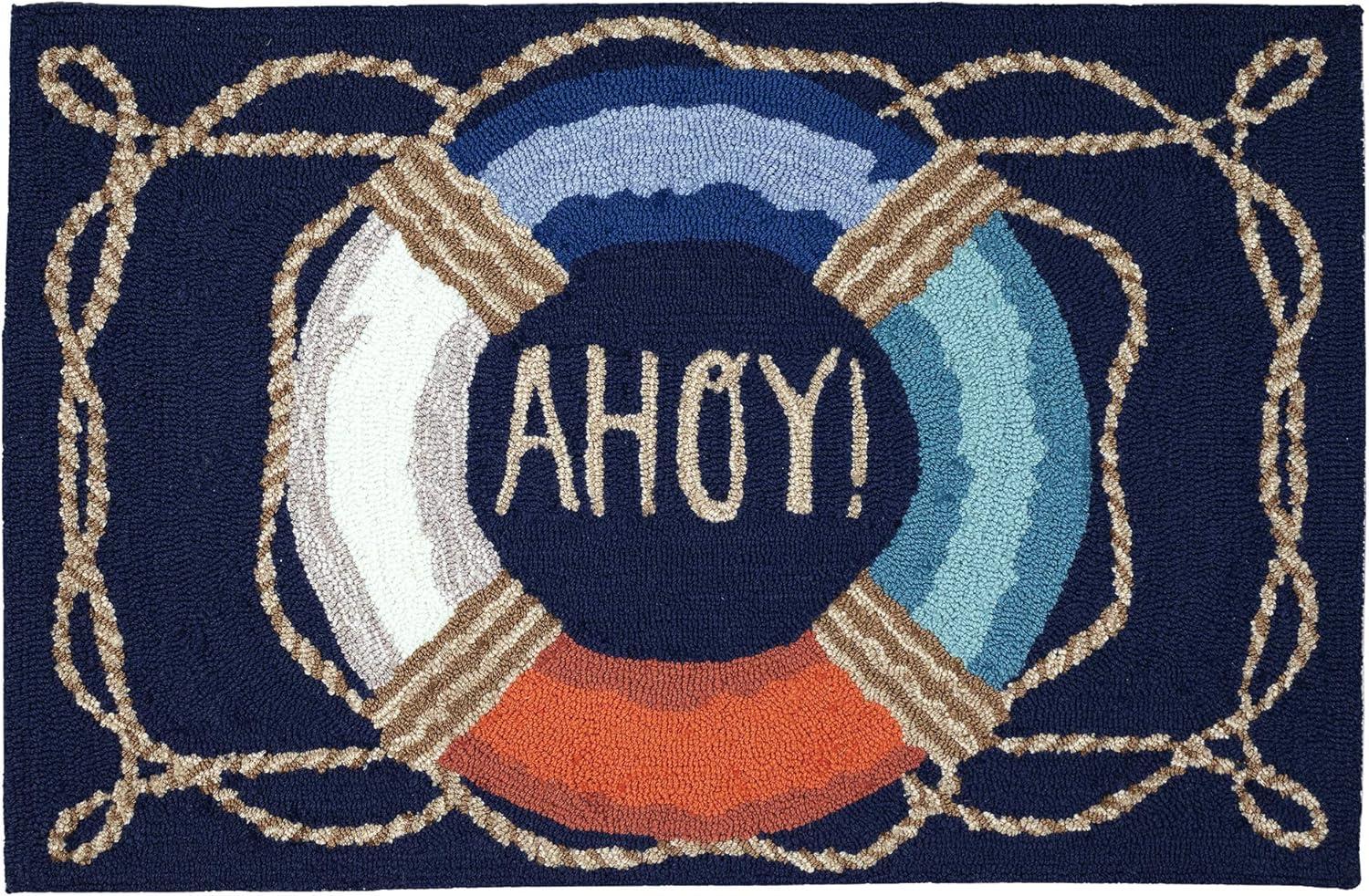 Liora Manne Frontporch Anchor Indoor/Outdoor Rug Navy 2' x 3'