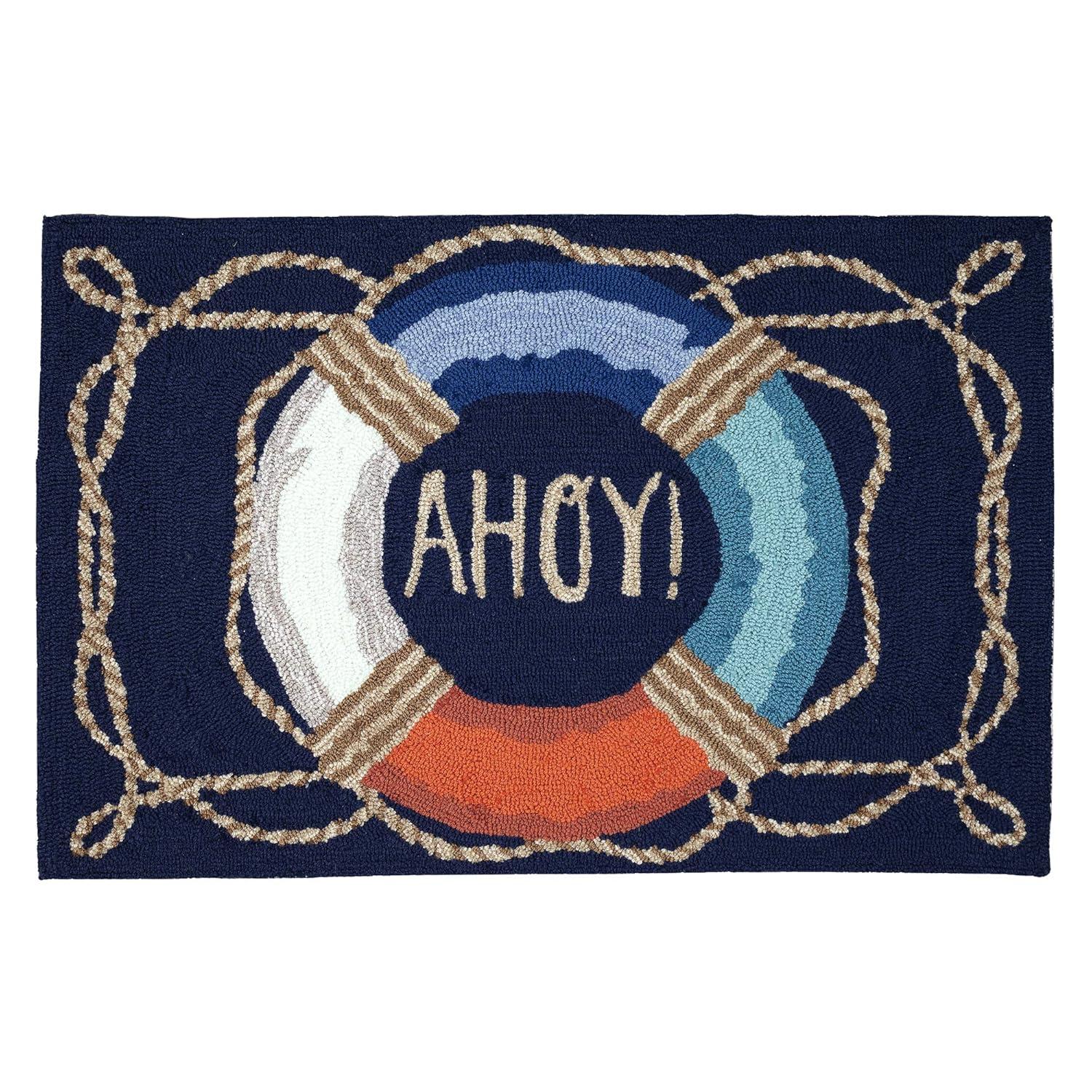 Liora Manne Frontporch Anchor Indoor/Outdoor Rug Navy 2' x 3'