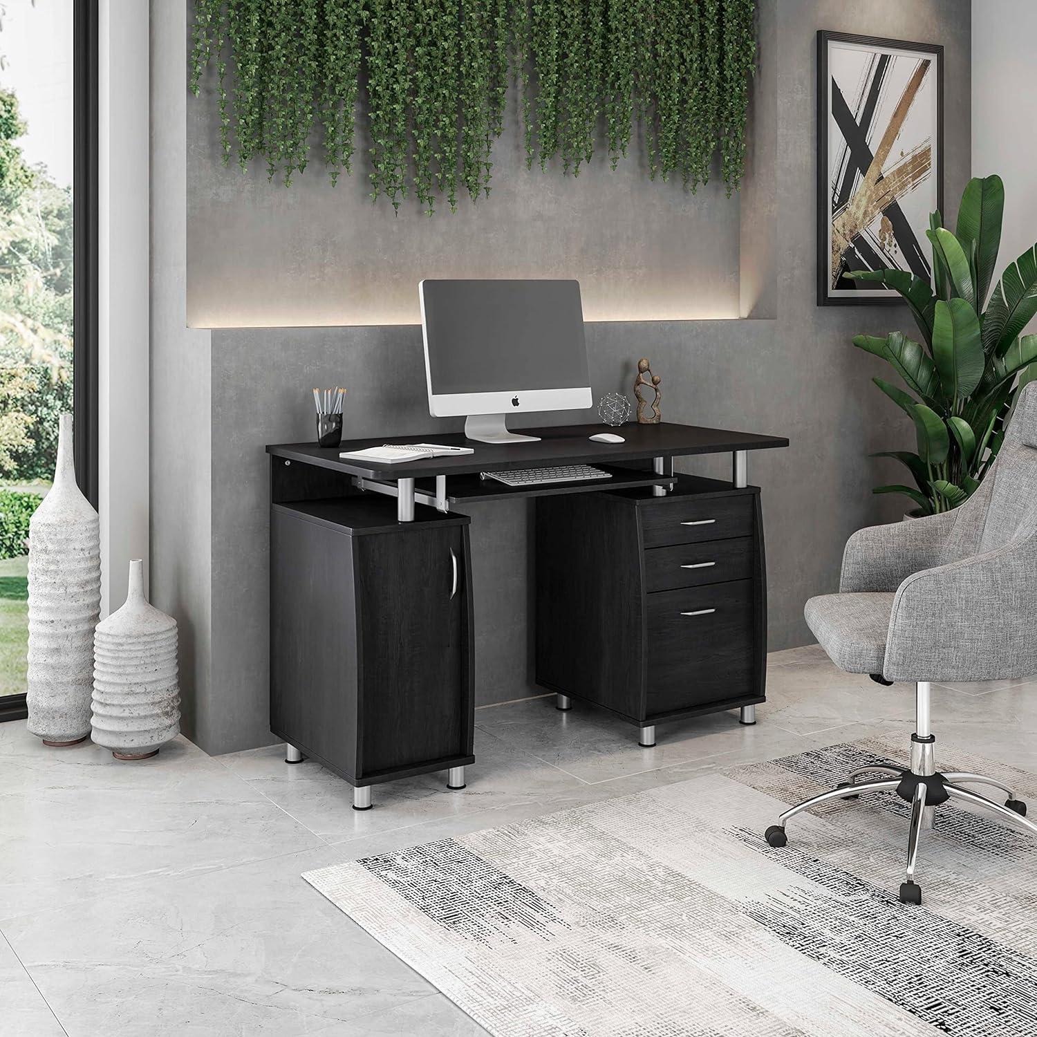 Espresso 52" Workstation Desk with Storage and Keyboard Tray