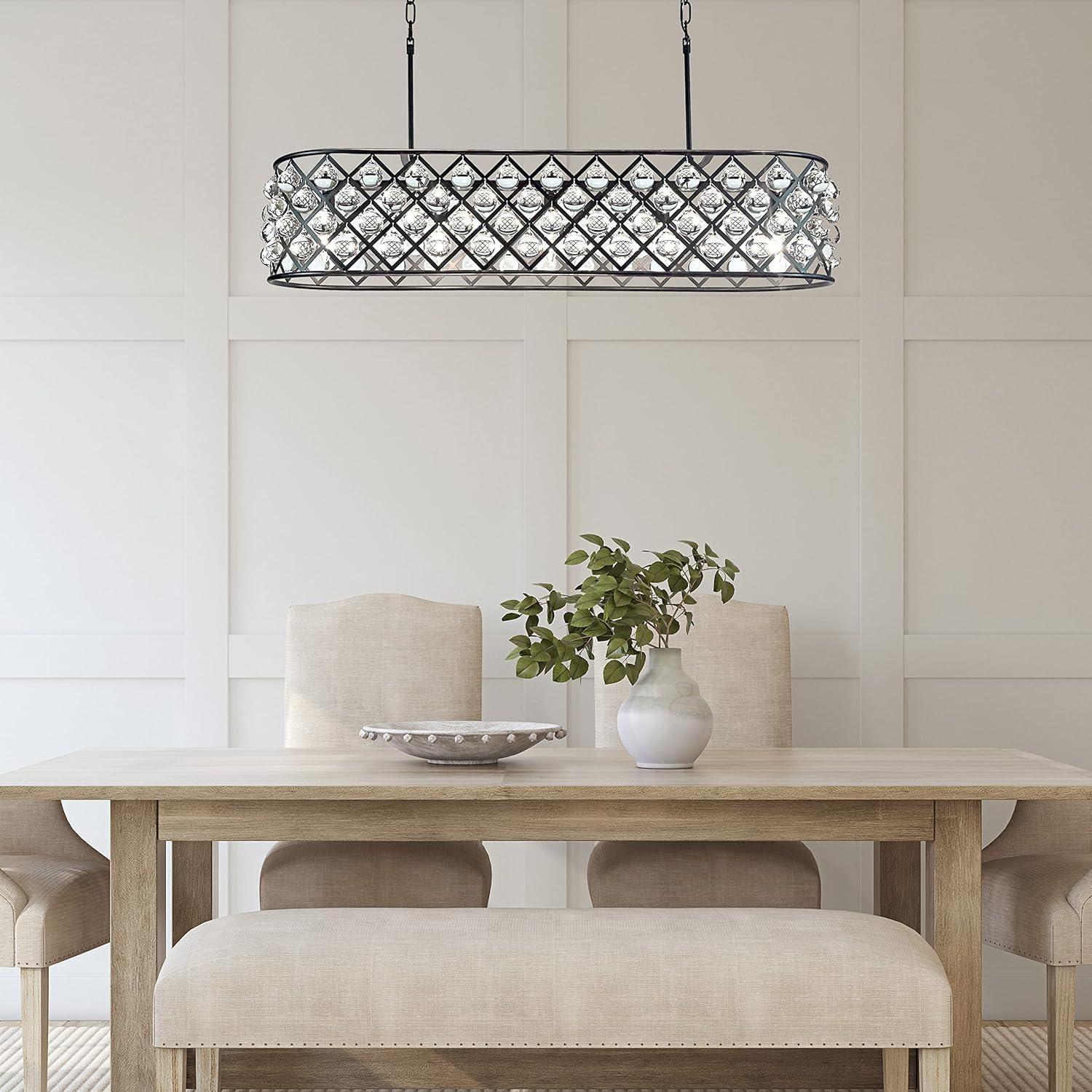 Azha 4-Light Oil Rubbed Bronze Crystal Drum Chandelier