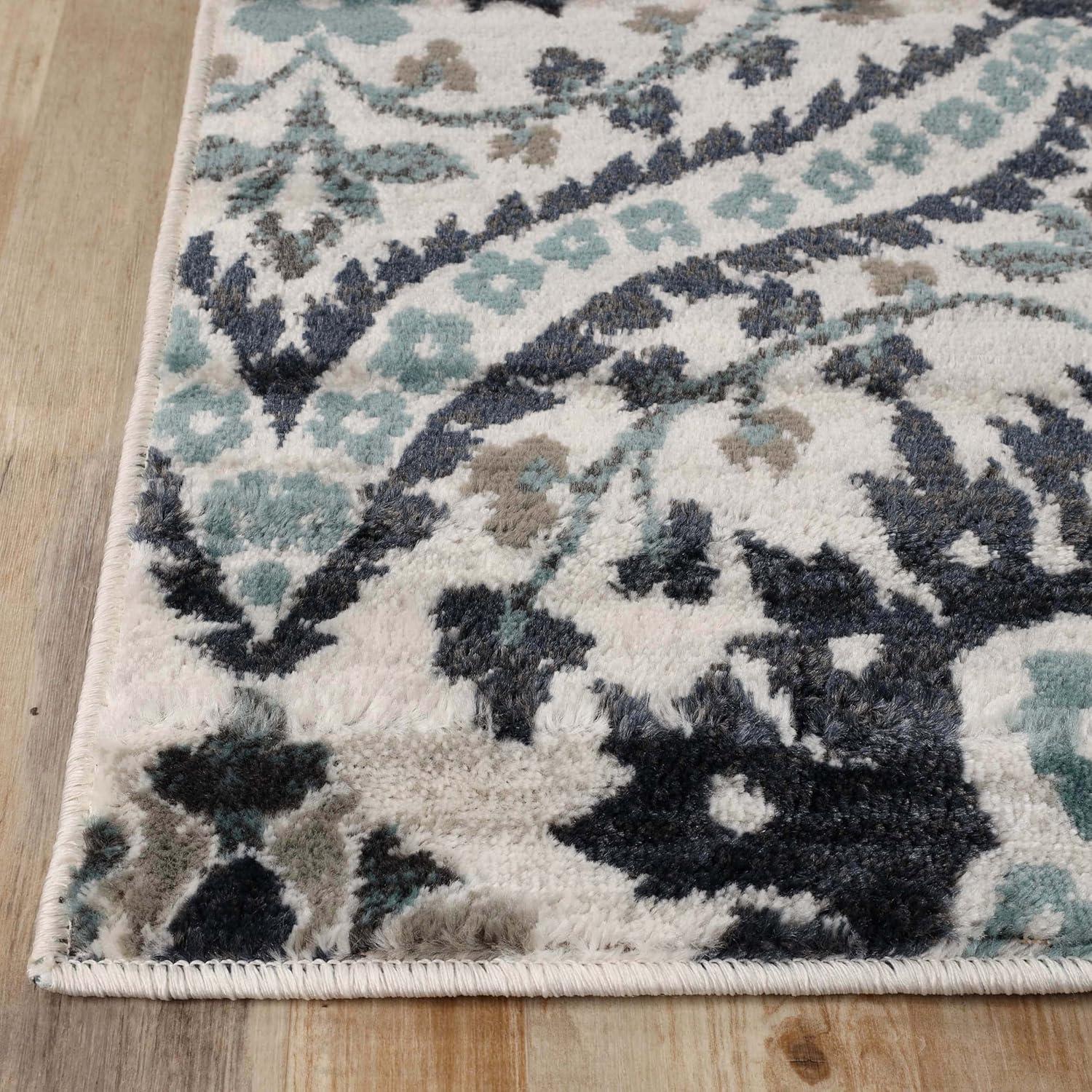 Superior Augusta Oriental Indoor Area Rug, 5' x 8', Deep Royal