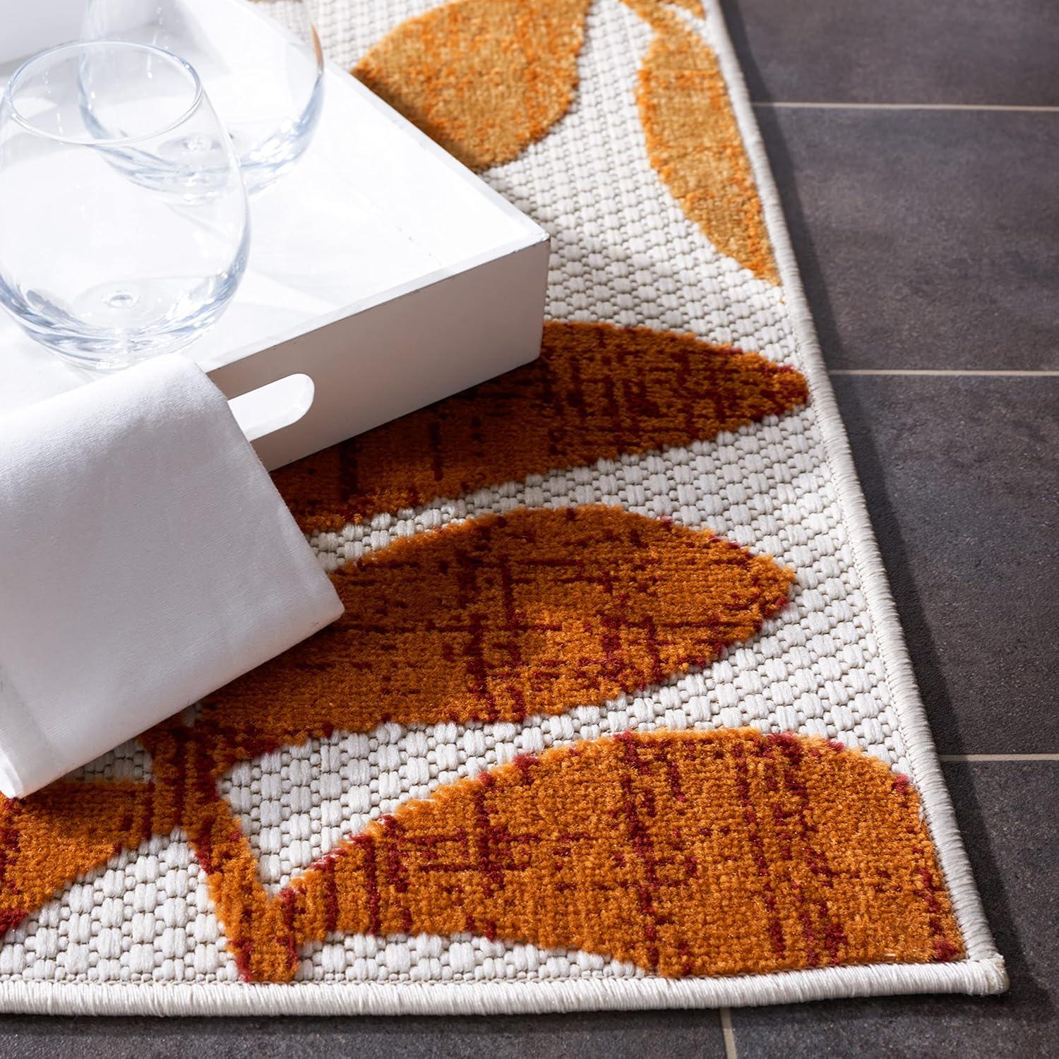 Cabana CBN814 Power Loomed Indoor/Outdoor Runner Rug - Creme/Red - 2'x8' - Safavieh.