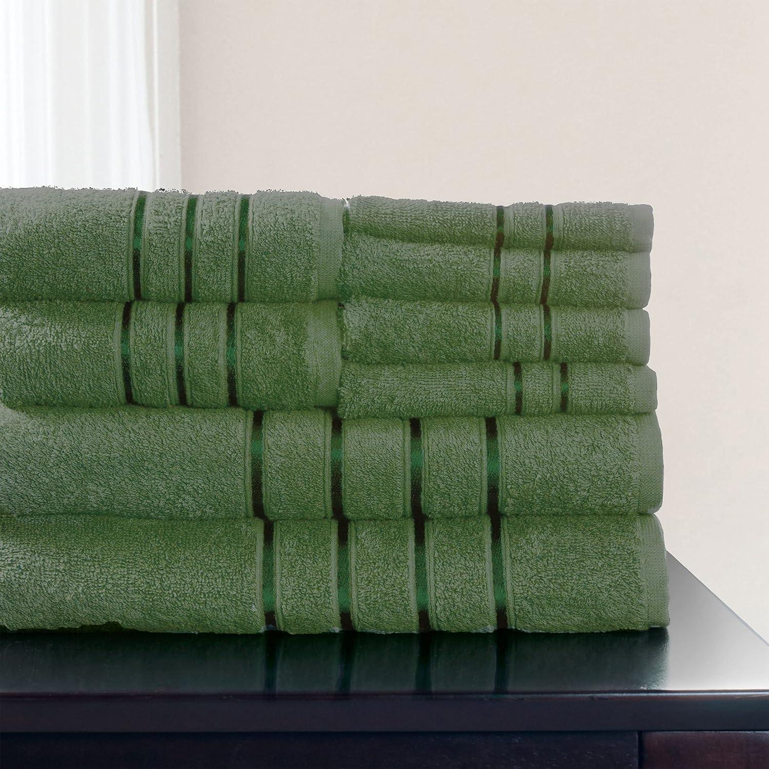 Green Egyptian Cotton 8-Piece Plush Bath Towel Set