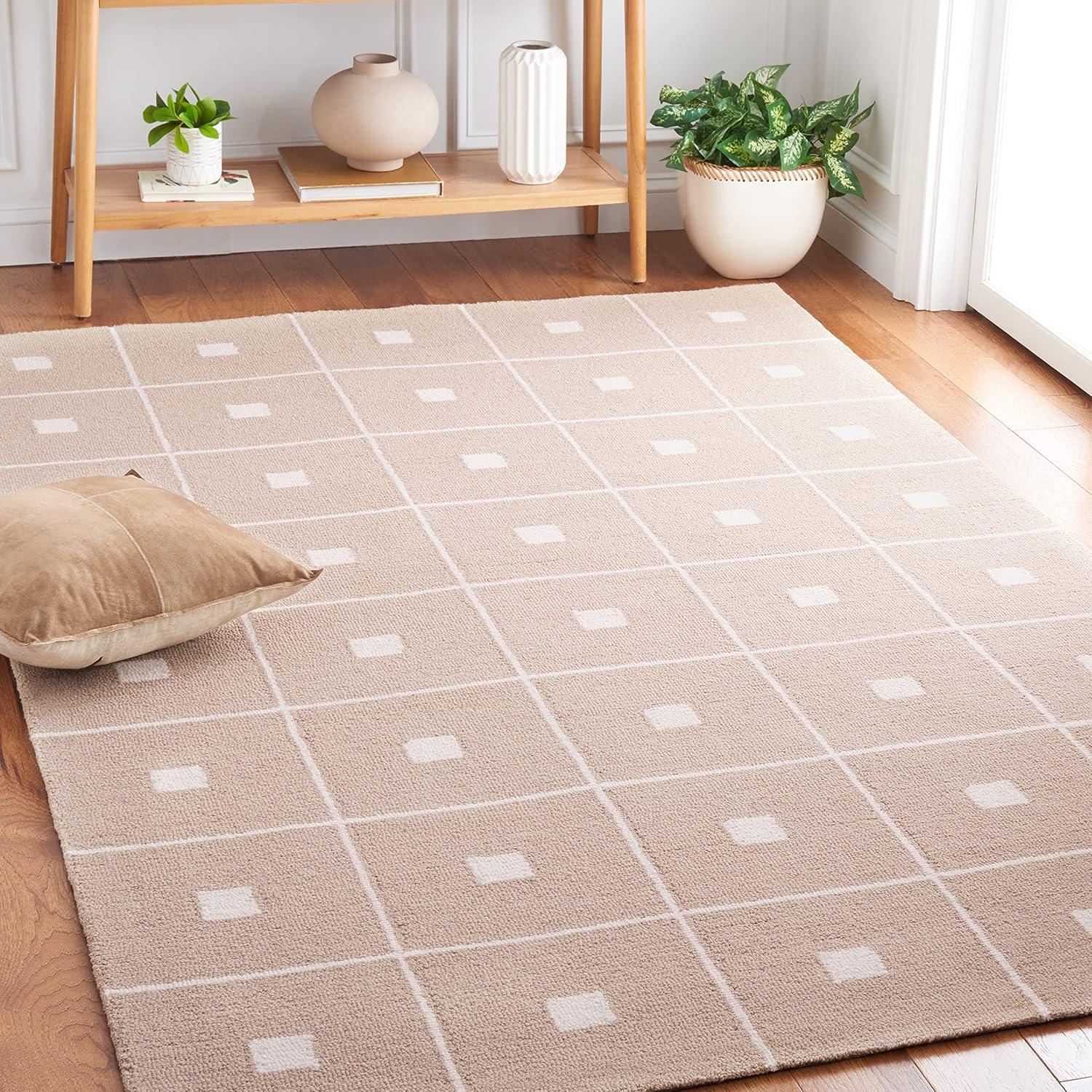 Martha Stewart 300 Hand Tufted 85% Wool And 15% Cotton With Latex Geometric Rug