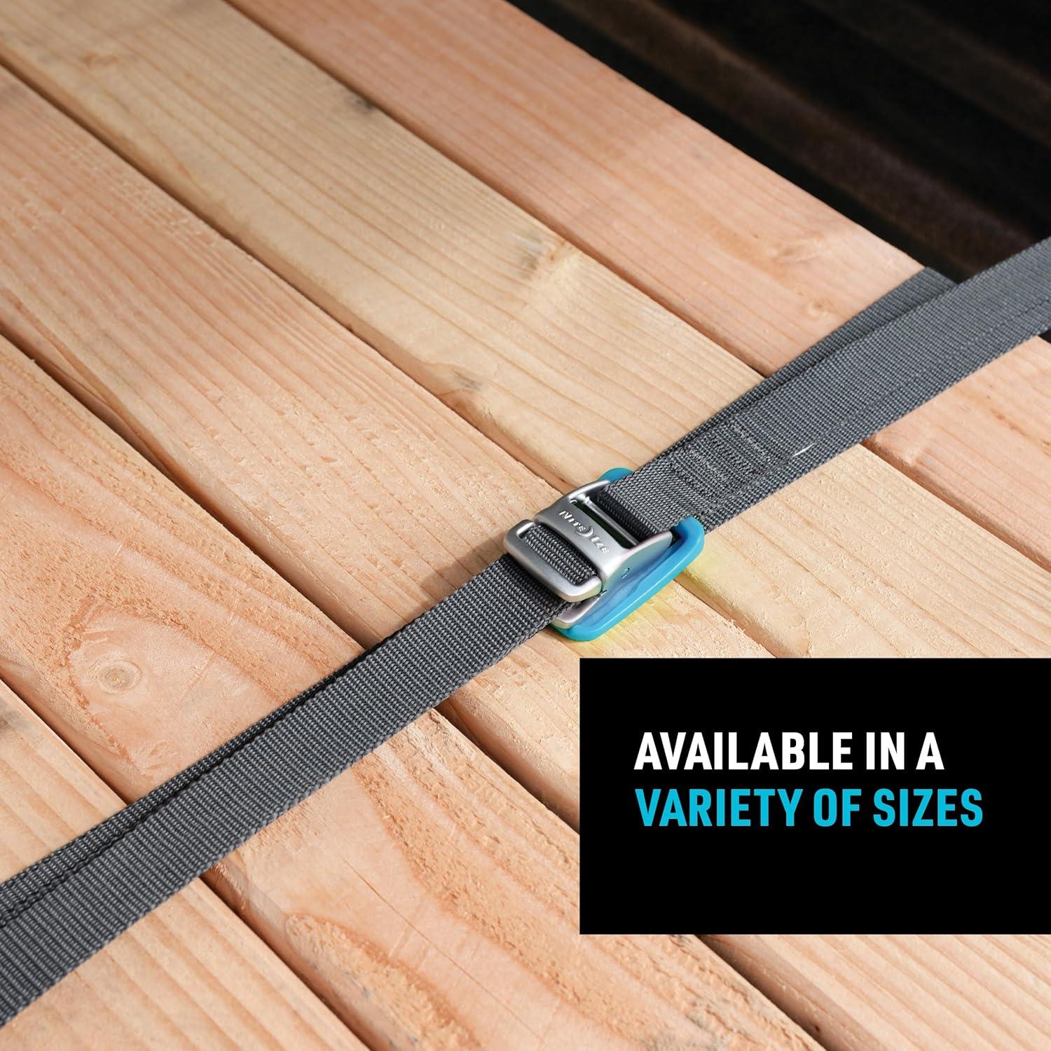 Nite Ize CamJam Tie Down Strap - Tie Down Ratchet Straps - Straps for Trucks & Cars - Tie Downs for Luggage, Camping Gear & Other Loads - Moving Supplies - 6 ft Strap, Blue (Pack of 1)