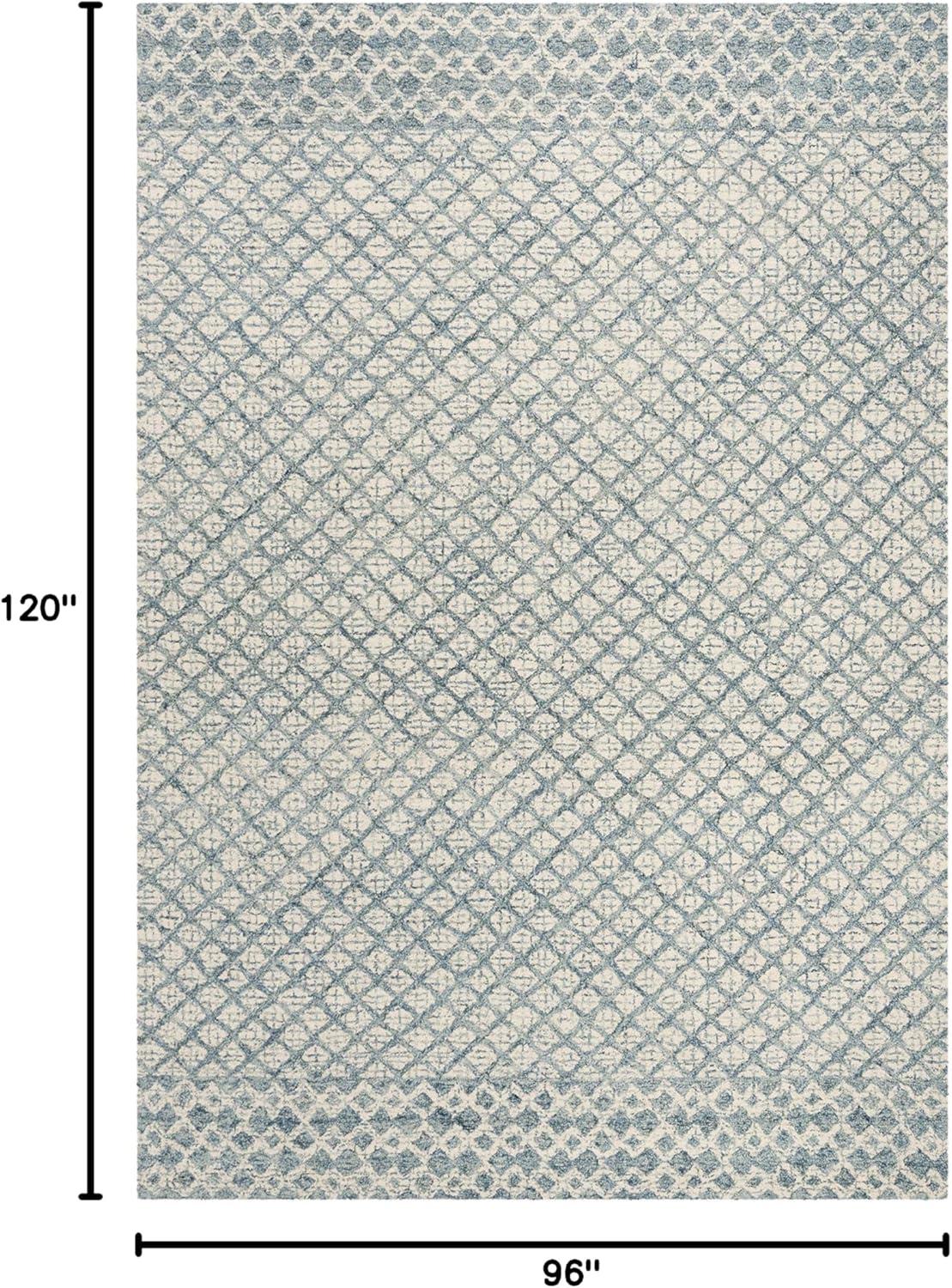 Abstract ABT203 Handmade Indoor Area Rug - Blue/Ivory - 8'x10' - Safavieh