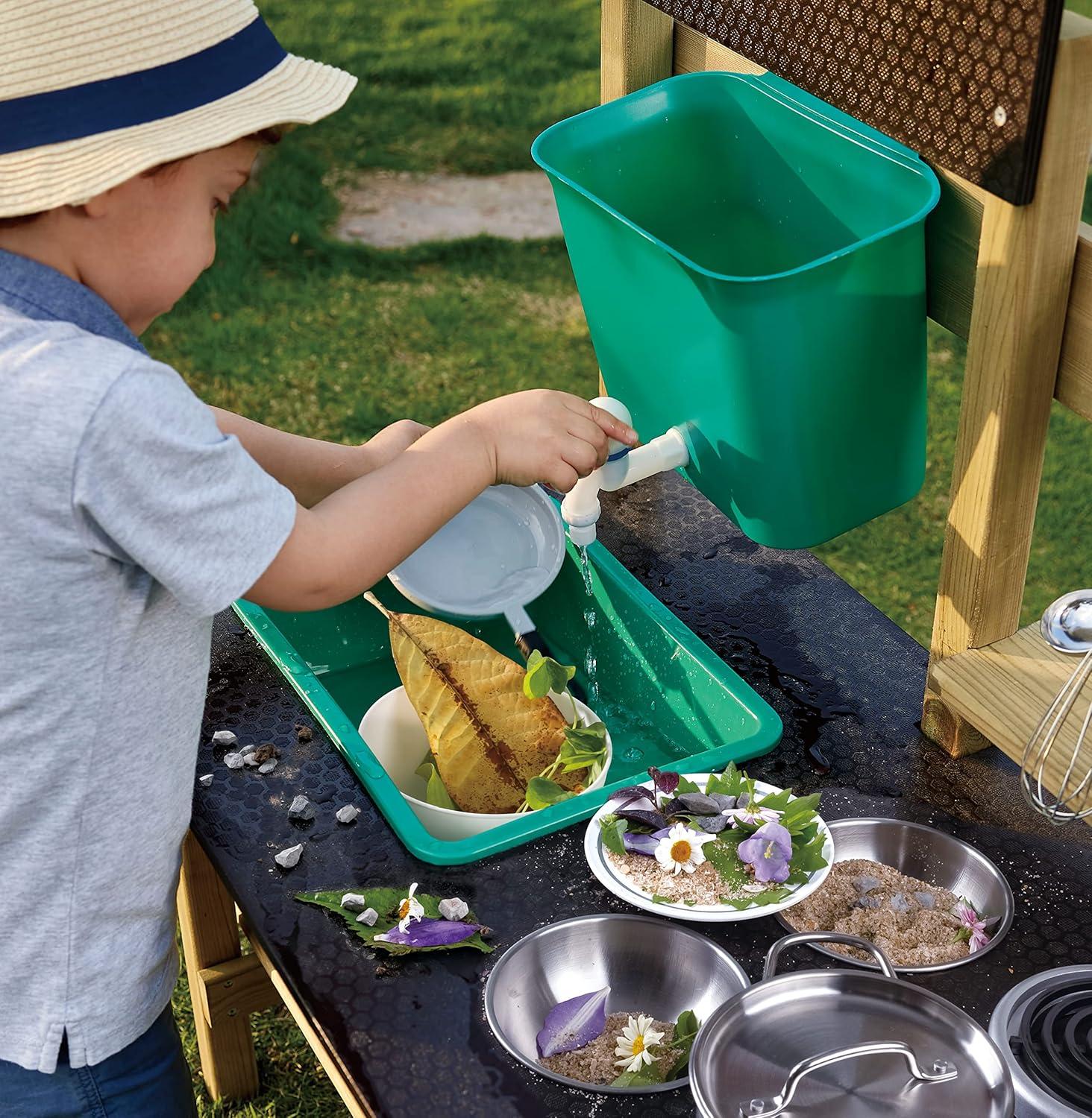 Hape Wood & Stainless Steel Outdoor Play Kitchen With Accessories