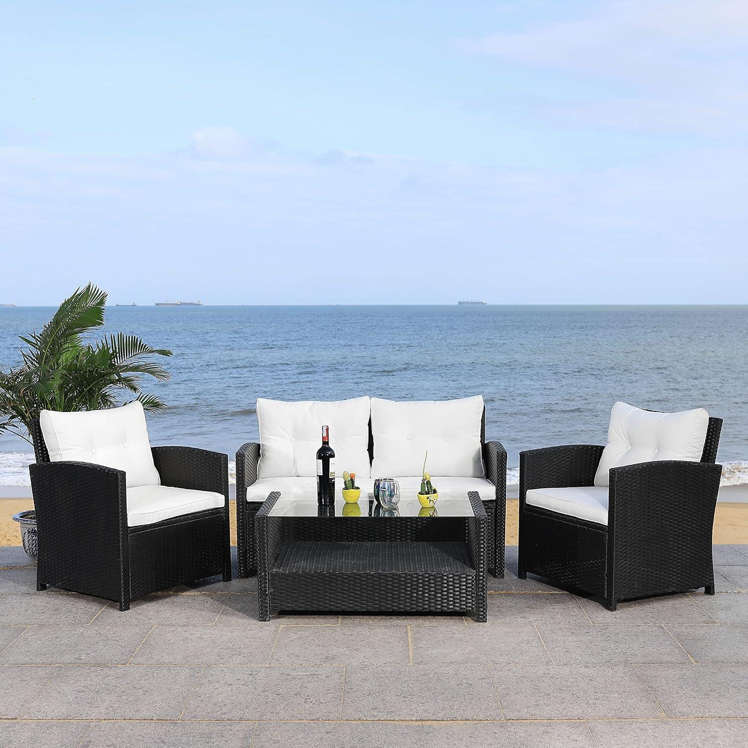 Vellor 4 Piece Patio Outdoor Living Set  - Safavieh