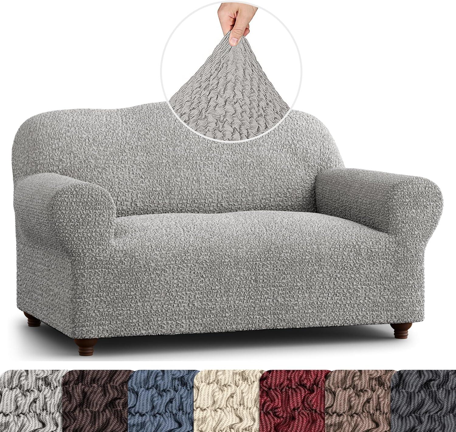 Stretchy Slipcover for Loveseat Sofa - Italian Style & Premium Quality - Mille Righe Collection
