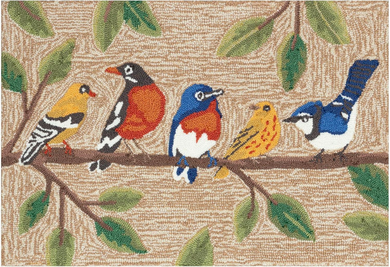 Liora Manne Frontporch Birds Indoor/Outdoor Rug Neutral 2'6" x 4'