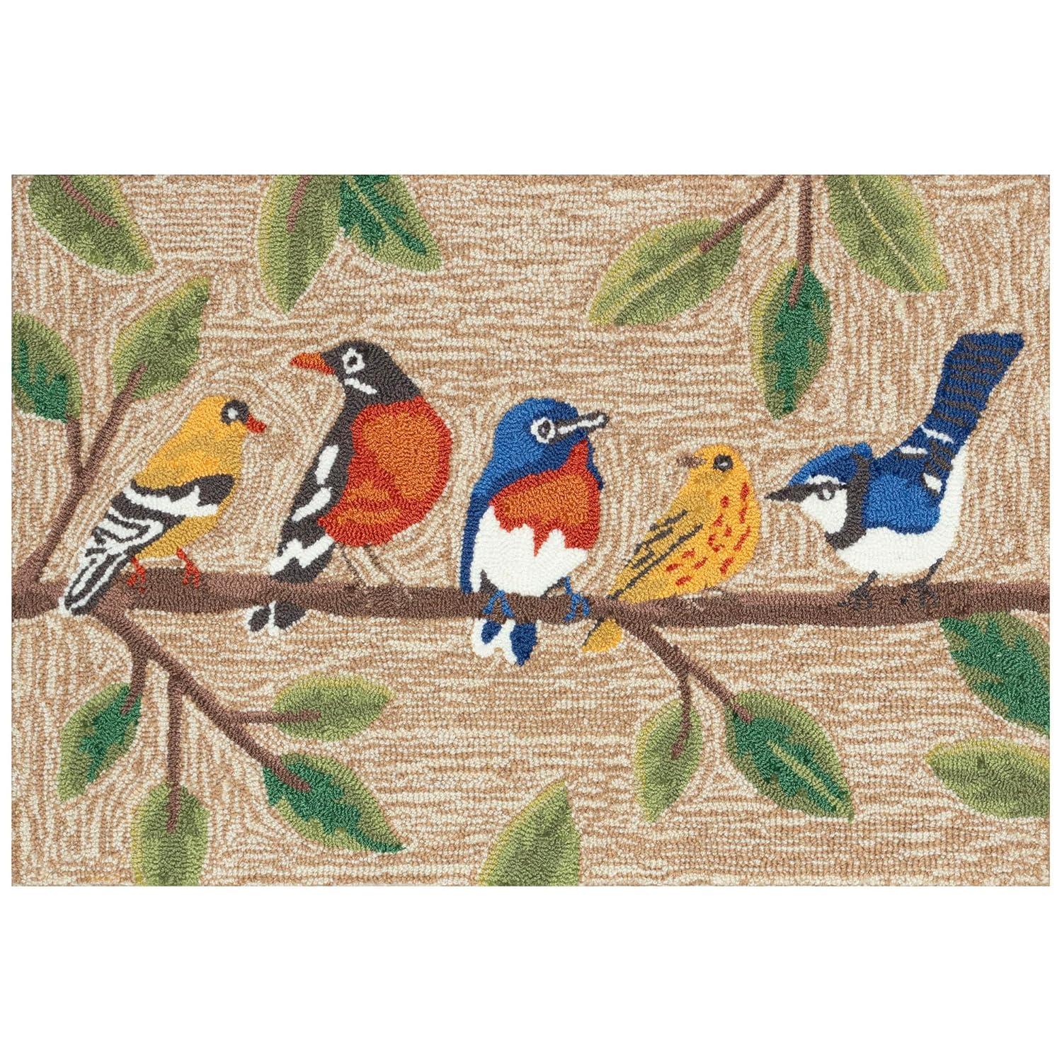 Liora Manne Frontporch Birds Indoor/Outdoor Rug Neutral 2'6" x 4'