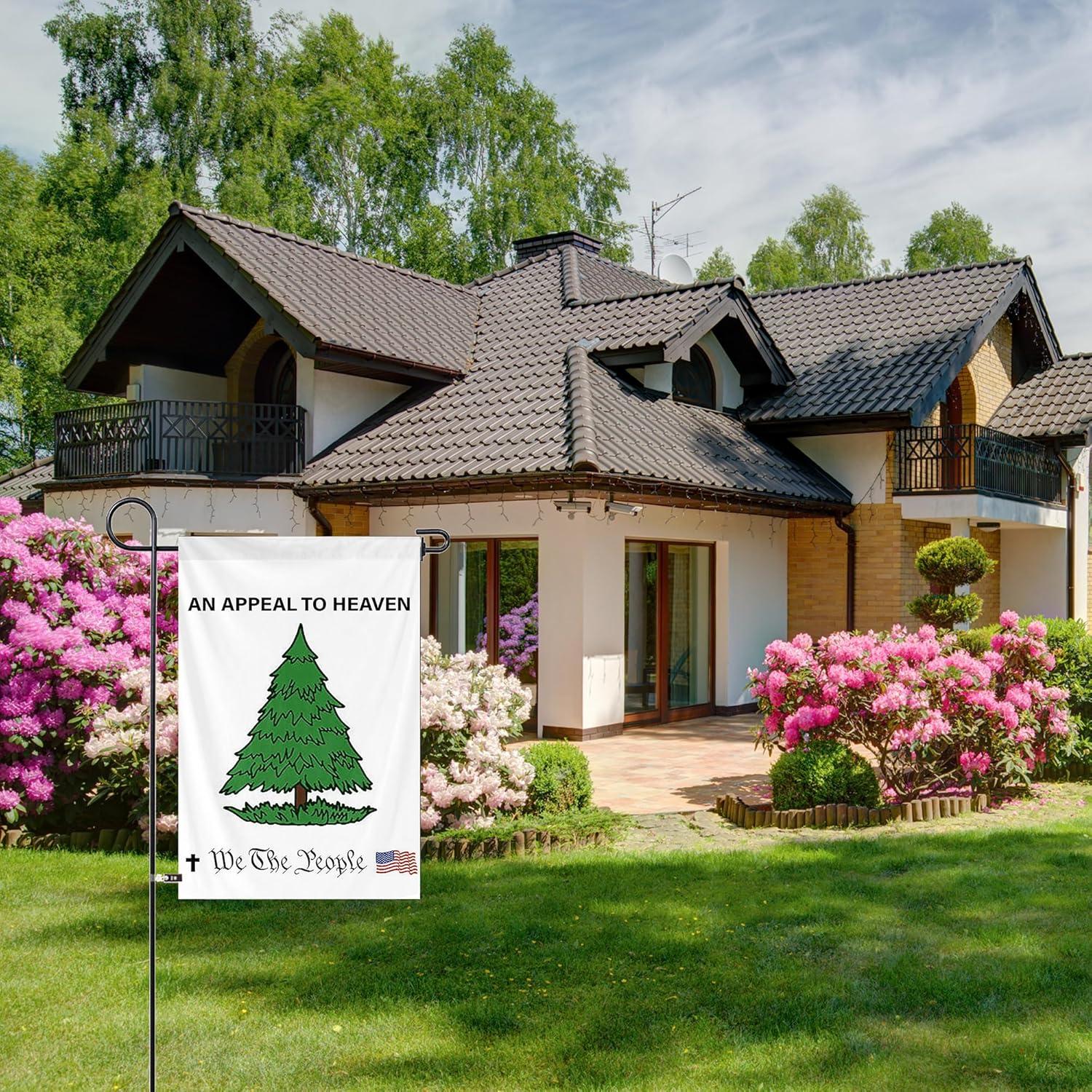 White and Green Patriotic Polyester Garden Flag 12x18 Inch