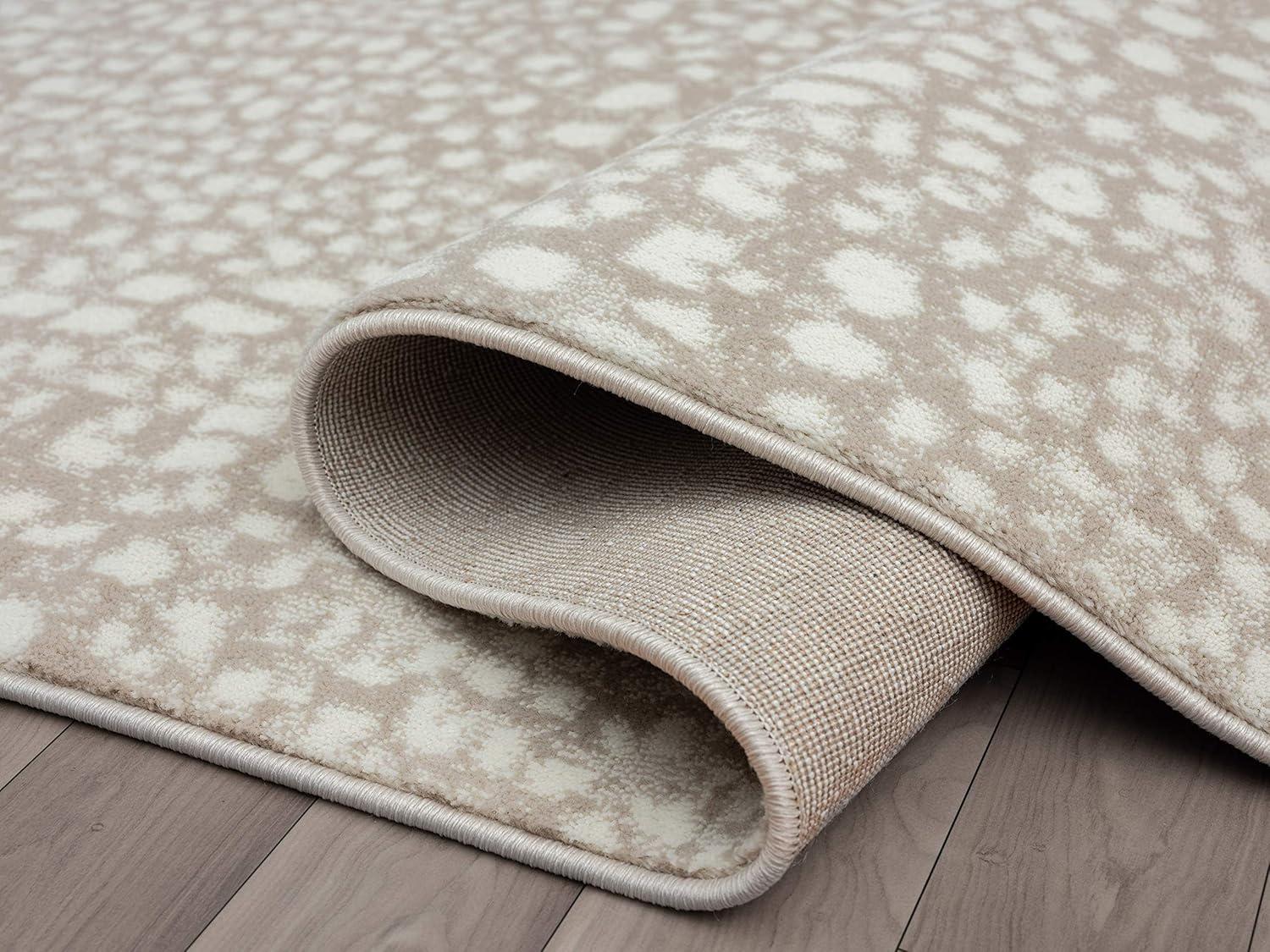 Abani Rugs Arto Contemporary Cheetah Print Area Rug Cream 7'9" x 10'2" 8' x 10'