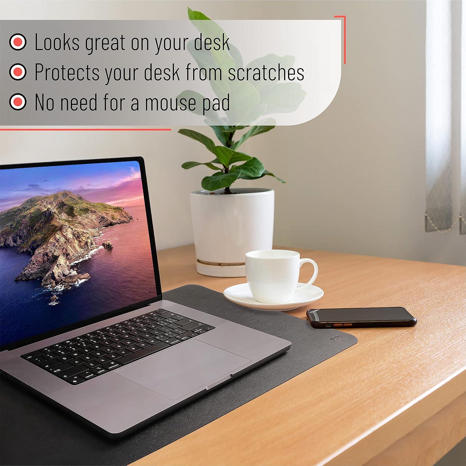 Mr. Pen- Desk Mat, Dual-Sided, 23.6" x 13.7", Leather Desk Pad, Desk Mouse Pad