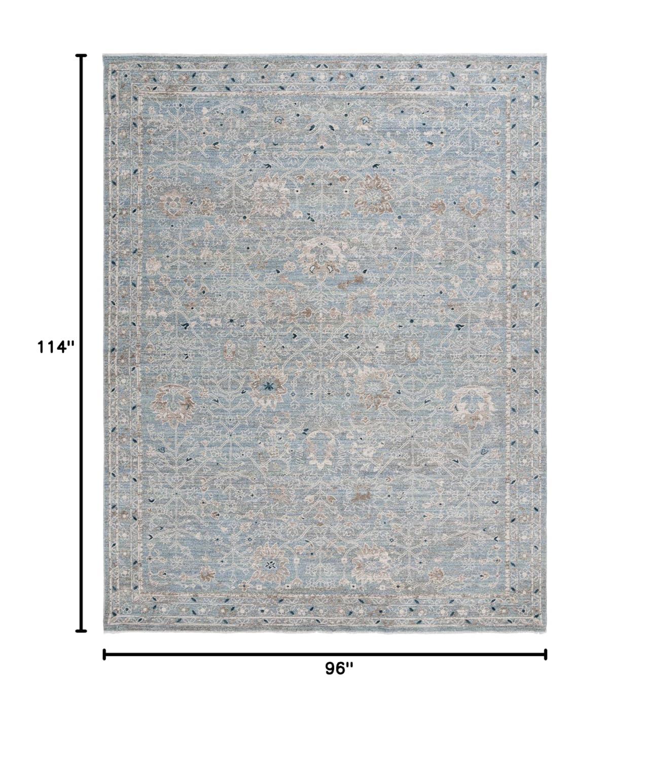 Antique Patina ANP656 Machine Made Loomed Area Rug - Blue/Ivory - 8'-0" x 9'-6" - Safavieh