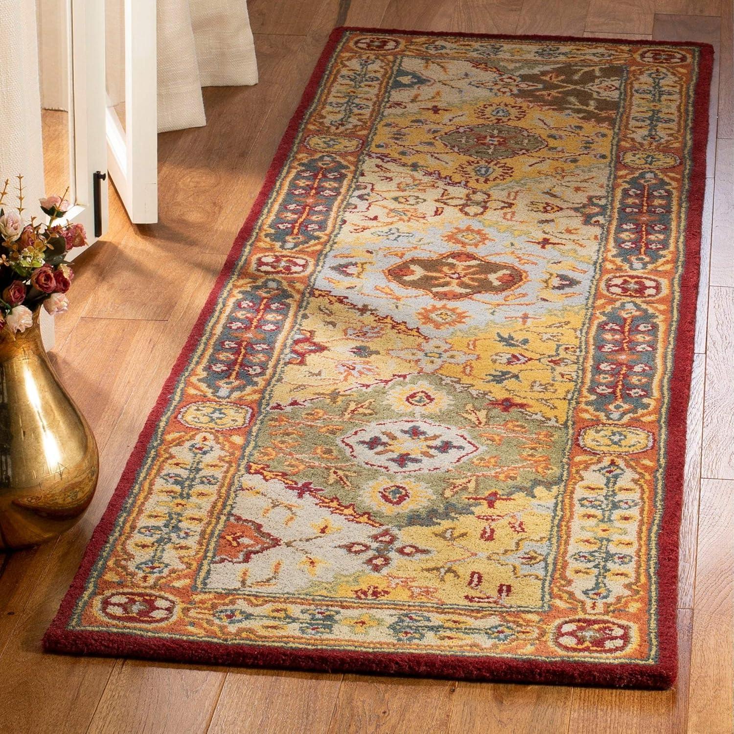 SAFAVIEH Heritage Regius Traditional Wool Area Rug, Multi/Ivory, 9'6" x 13'6"