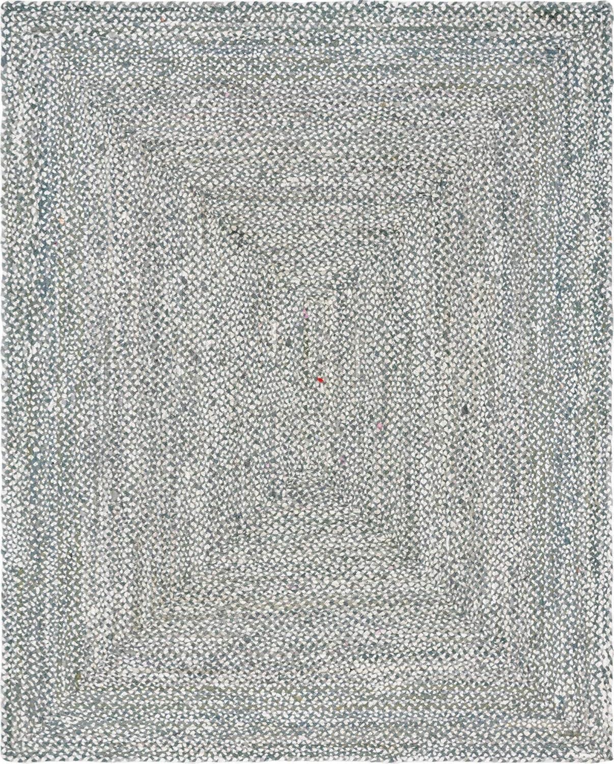 Handmade Gray Braided Chindi 8' x 10' Rectangular Area Rug