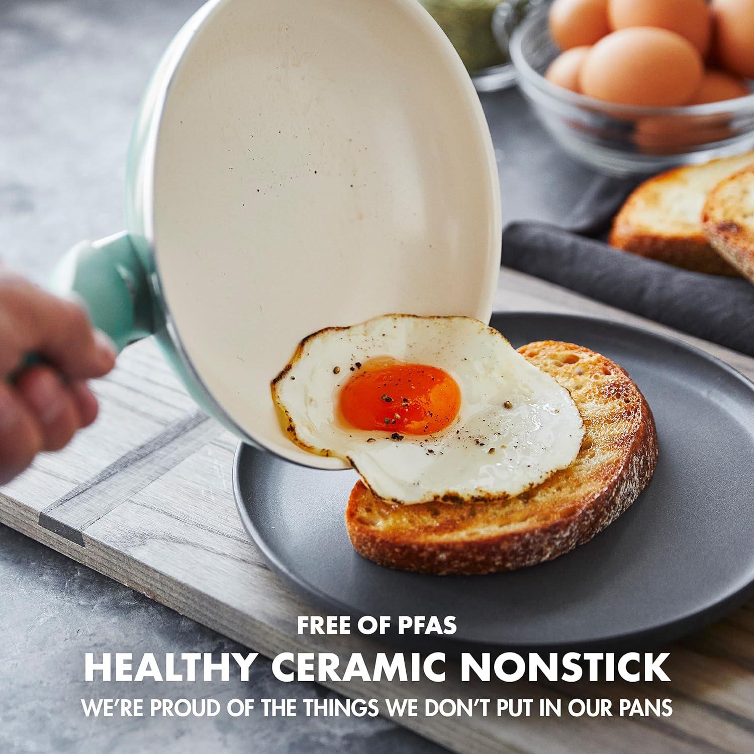 GreenPan GreenPan Rio Healthy Ceramic Nonstick 16 Piece Cookware Pots and Pans Set, PFAS-Free, Dishwasher Safe