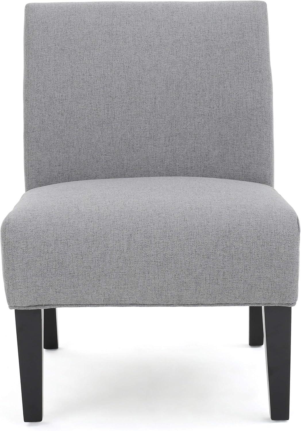 Kassi Accent Chair Gray: Contemporary Armless, Upholstered, Rubberwood Legs - Christopher Knight Home