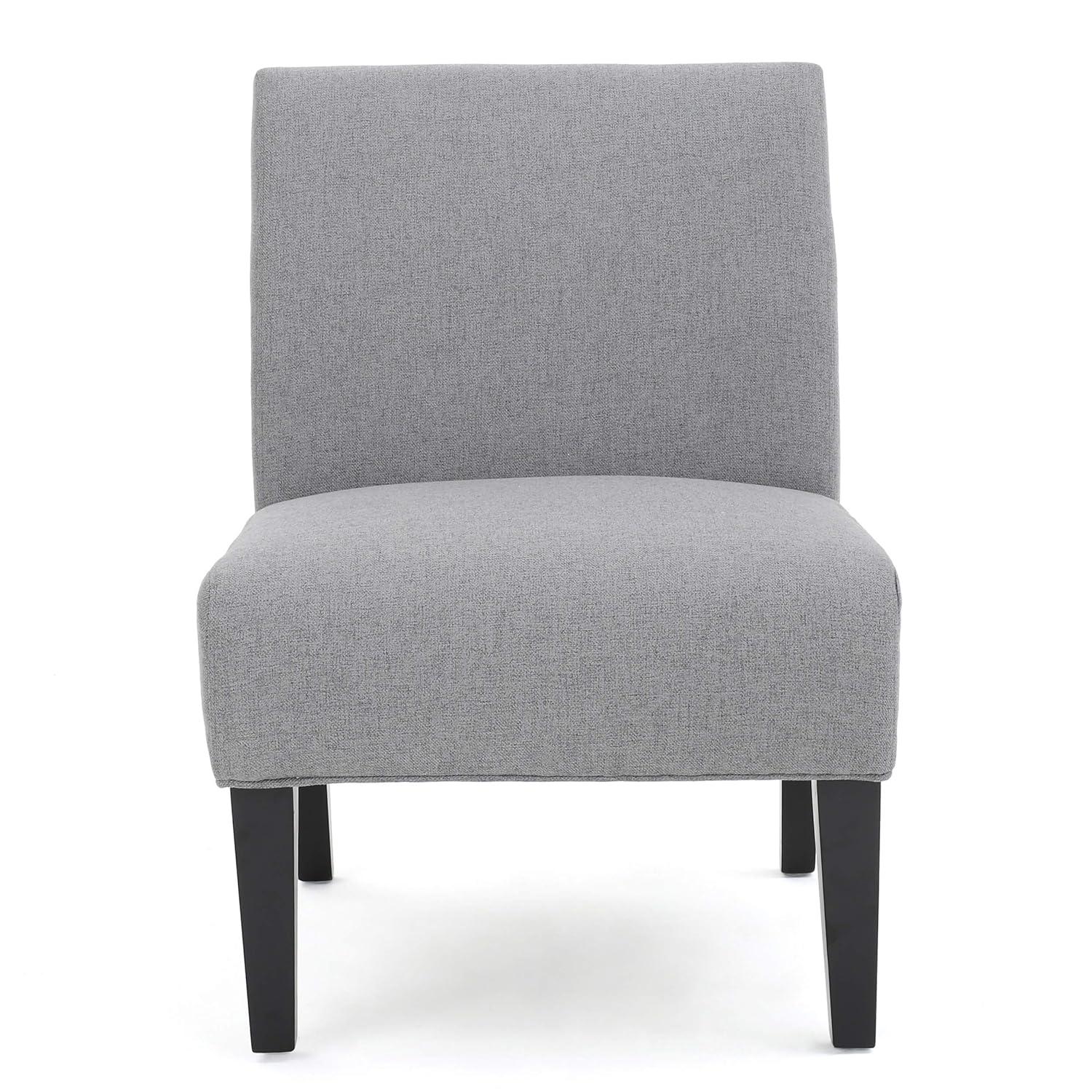 Kassi Accent Chair Gray: Contemporary Armless, Upholstered, Rubberwood Legs - Christopher Knight Home