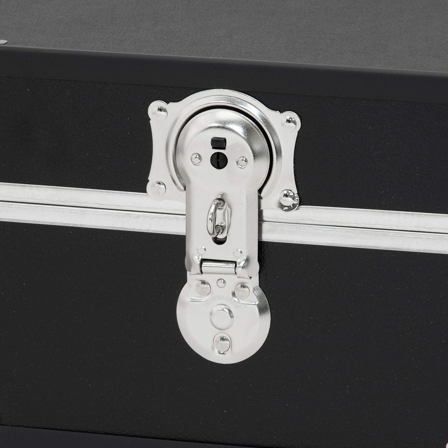 31 in. Under the Bed Trunk with Wheels & Lock, Black