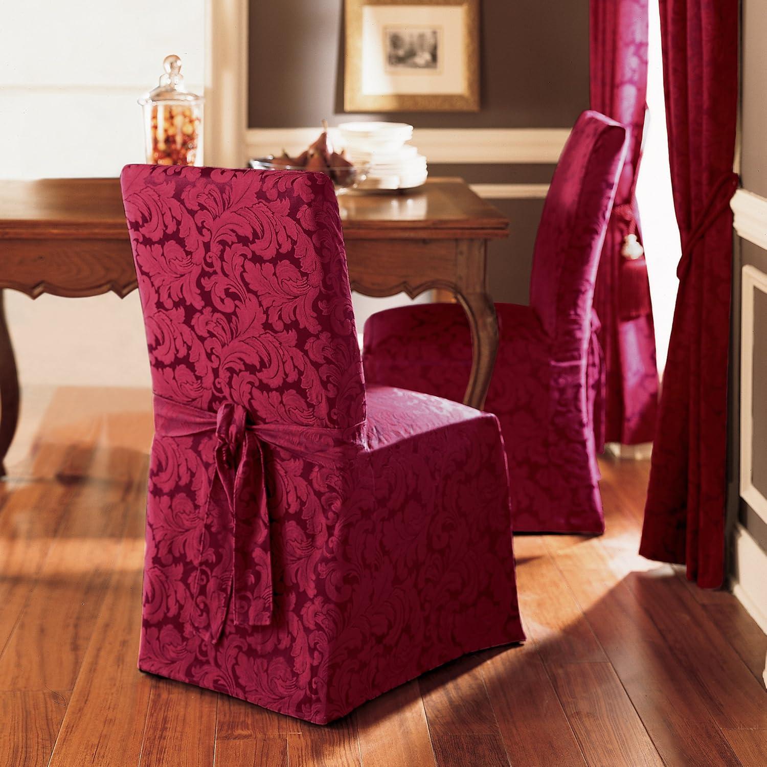 Scroll Classic Box Cushion Dining Chair Slipcover