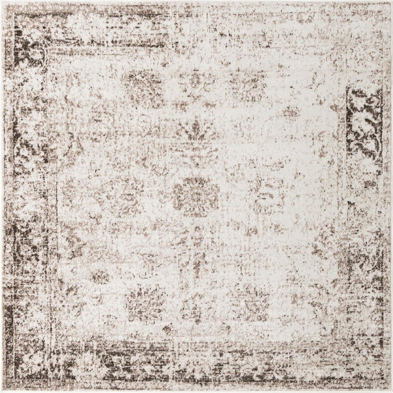 Unique Loom 6' 0 x 6' 0 Sofia Casino Orange Area Rug
