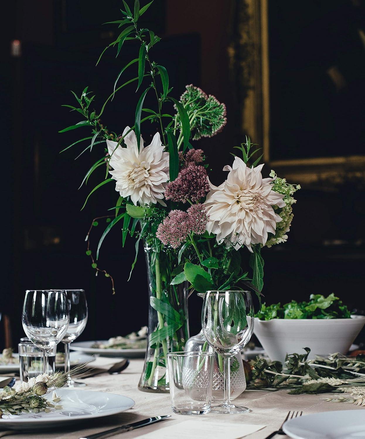 WGV Clear Glass Round Gathering Vase - 5" Wide x 12" Height, Good quality, Heavy Weighted Base - 1 Pc