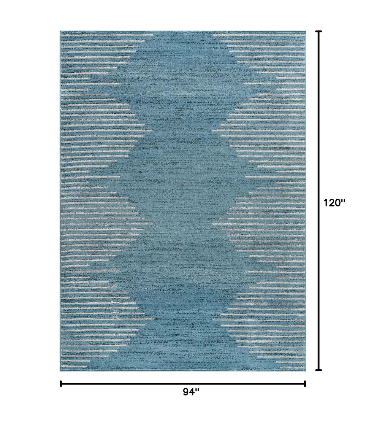 World Rug Gallery Bohemian Stripe Indoor Area Rug - BLUE 7'10"x10'