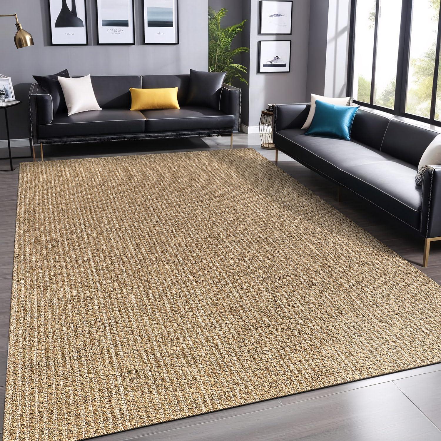 4'x6' Pata Hand Woven Chunky Jute Area Rug, Natural - JONATHAN Y