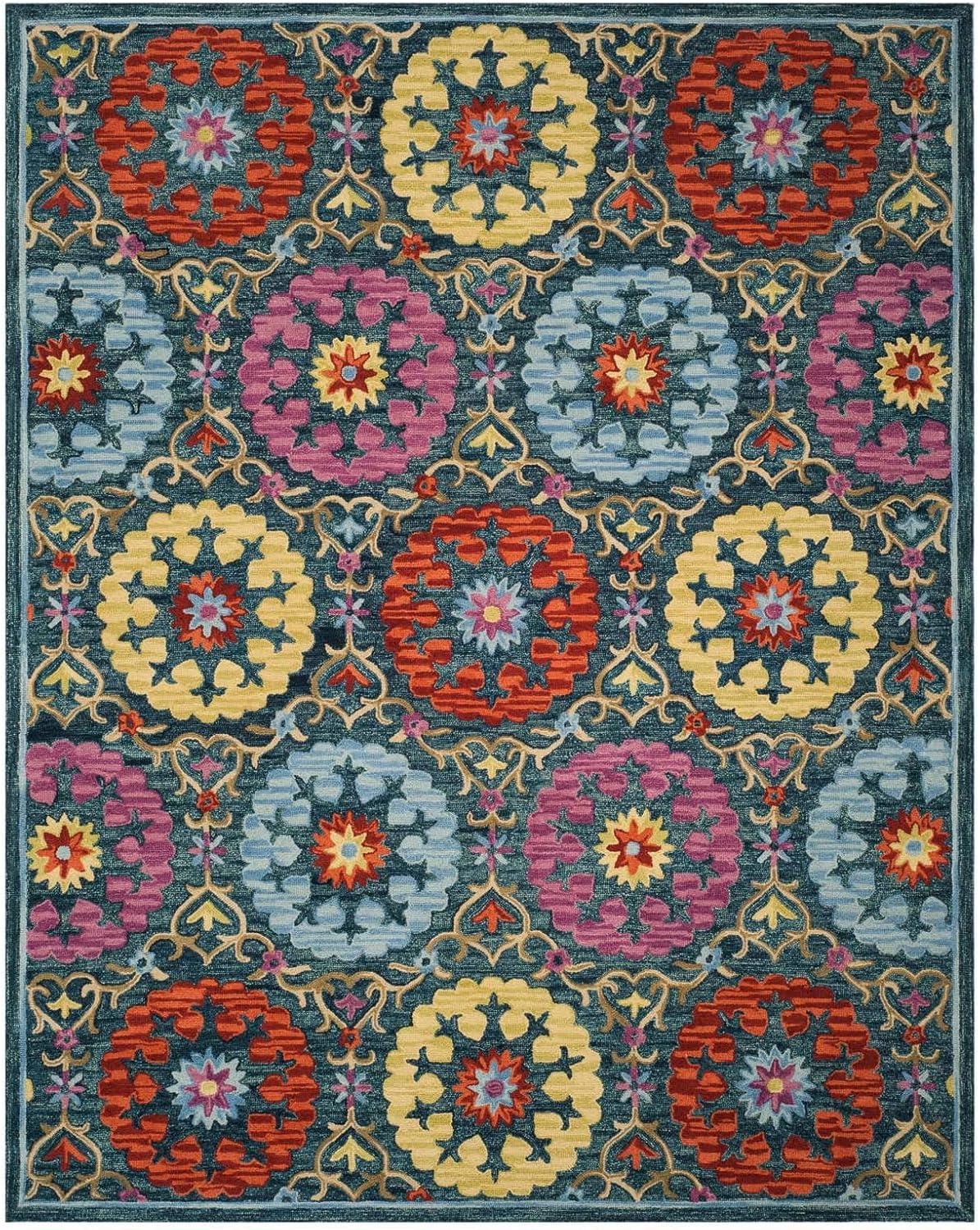 Suzani SZN328 Hand Hooked Indoor Area Rug  - Safavieh