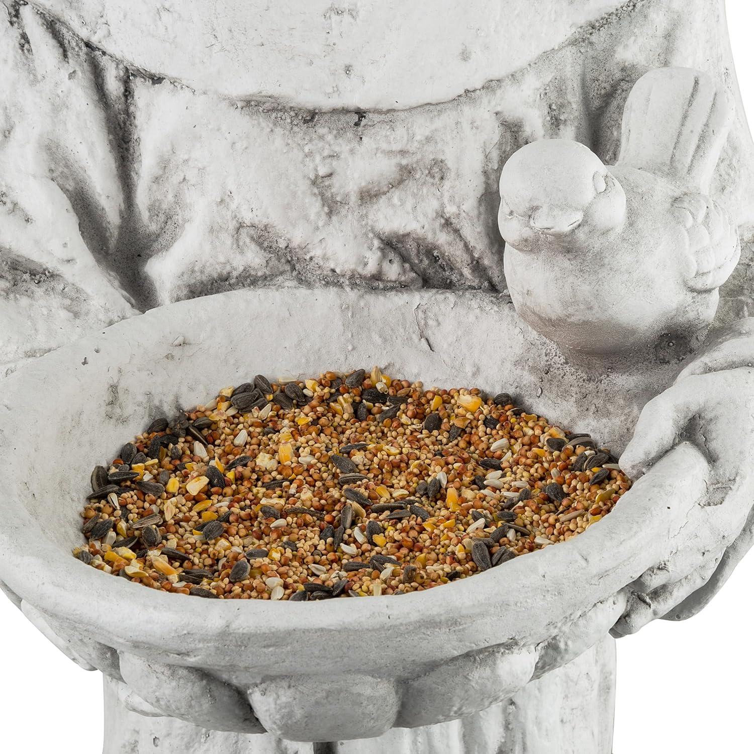 Alpine Corporation Saint Francis Birdbath Statue for Lawn and Garden