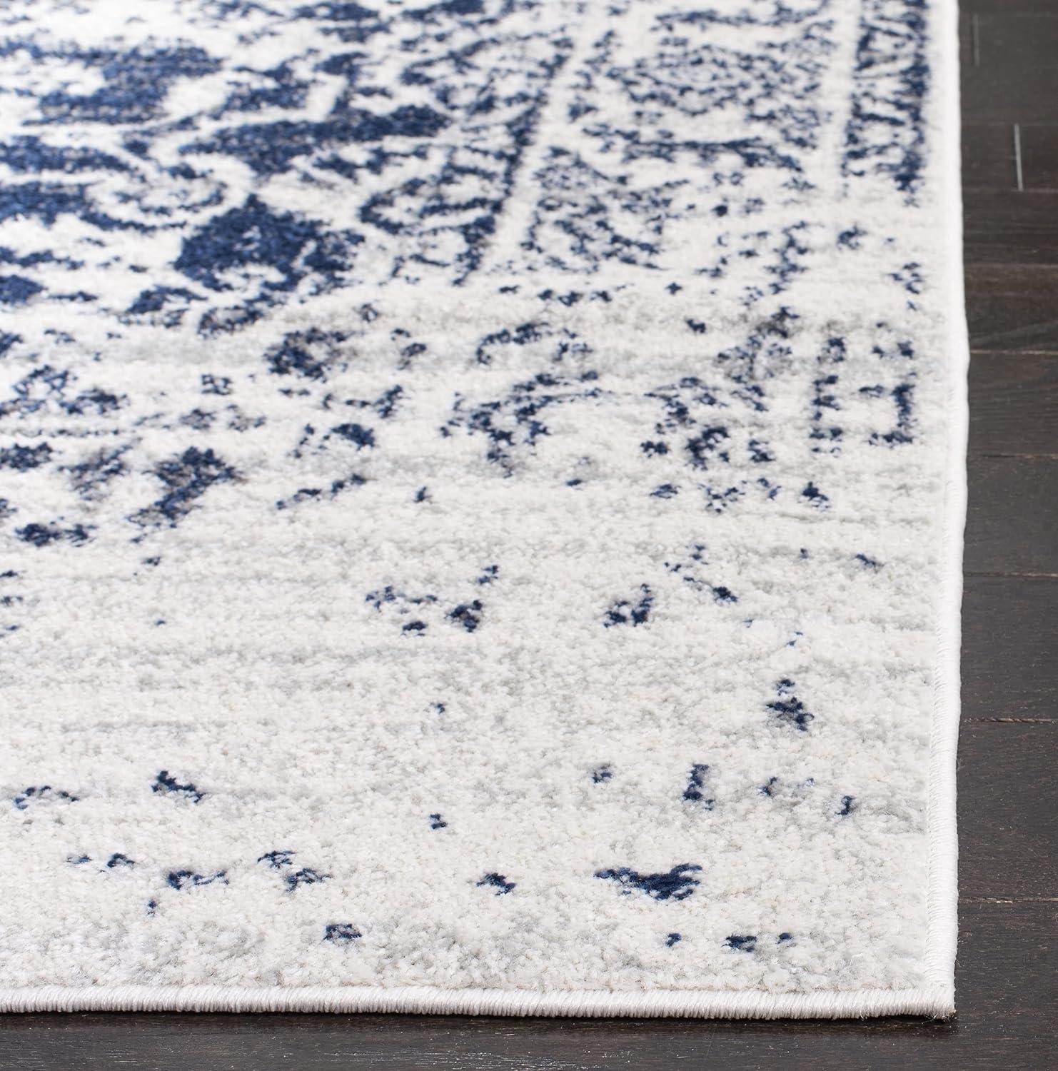 Madison MAD603 Power Loomed Indoor Area Rug - Cream/Navy - 6'7"x9'2" - Safavieh