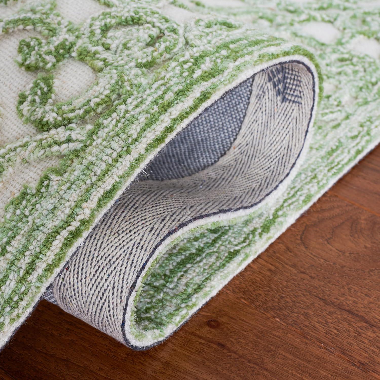 Trace TRC103 Hand Tufted Indoor Area Rug - Ivory/Green - 6'x6' - Safavieh