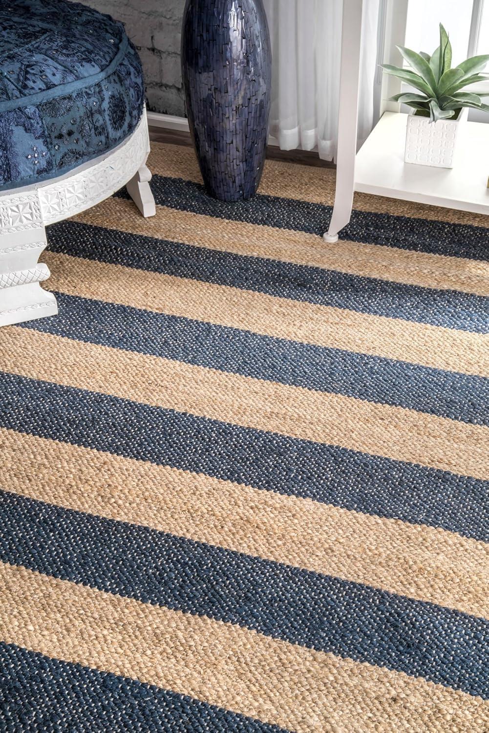 nuLOOM Flatweave Alisia Stripes Jute Area Rug