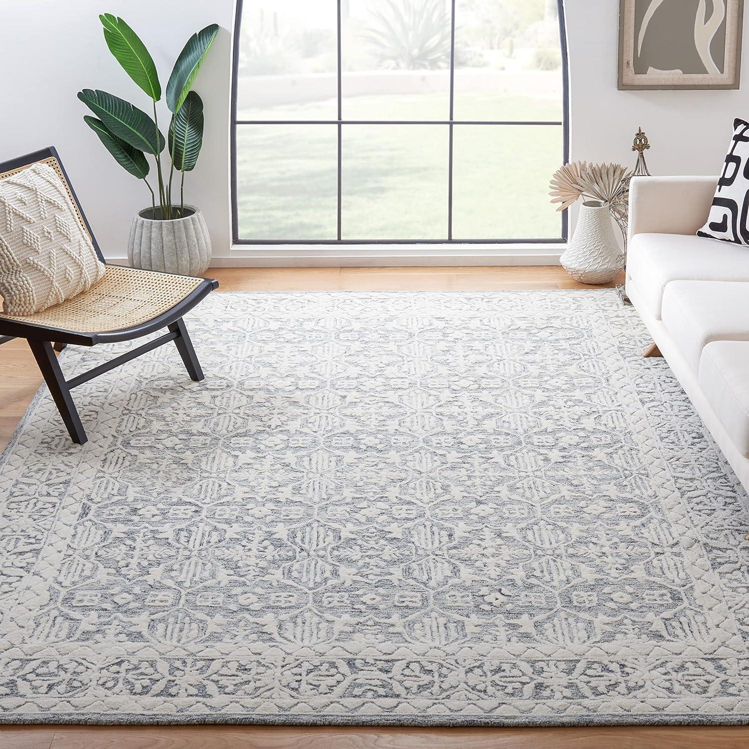 Metro MET903 Hand Tufted Indoor Area Rug - Dark Pink/Ivory - 6'x6' - Safavieh