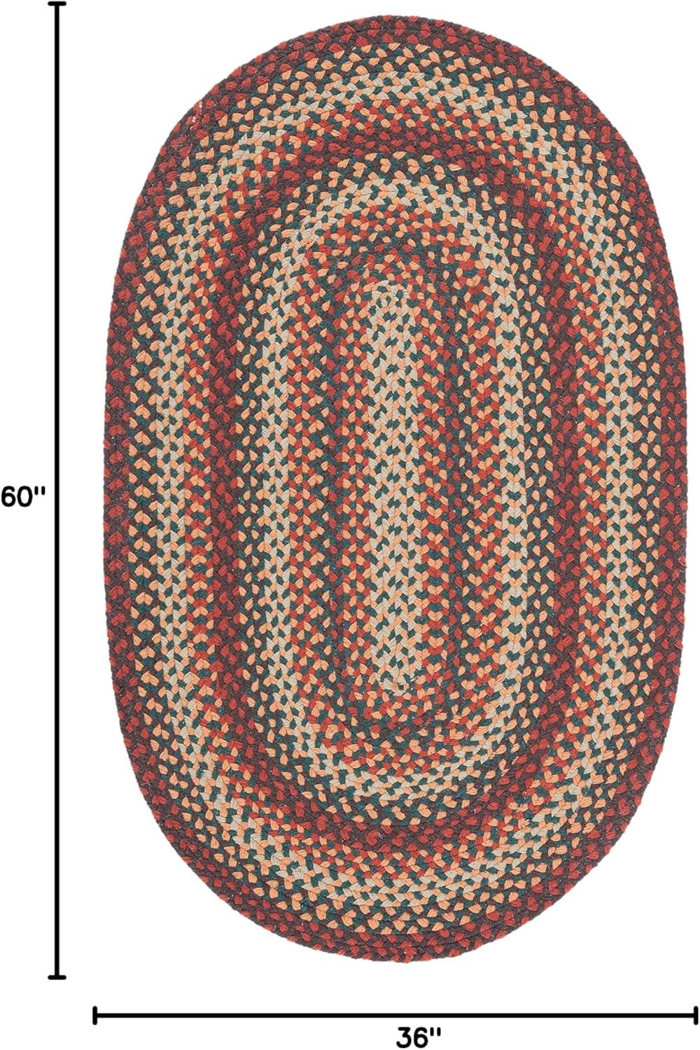 Braided BRD651 Flat Weave Indoor Accent Rug - Yellow/Red - 3'x5' Oval - Safavieh