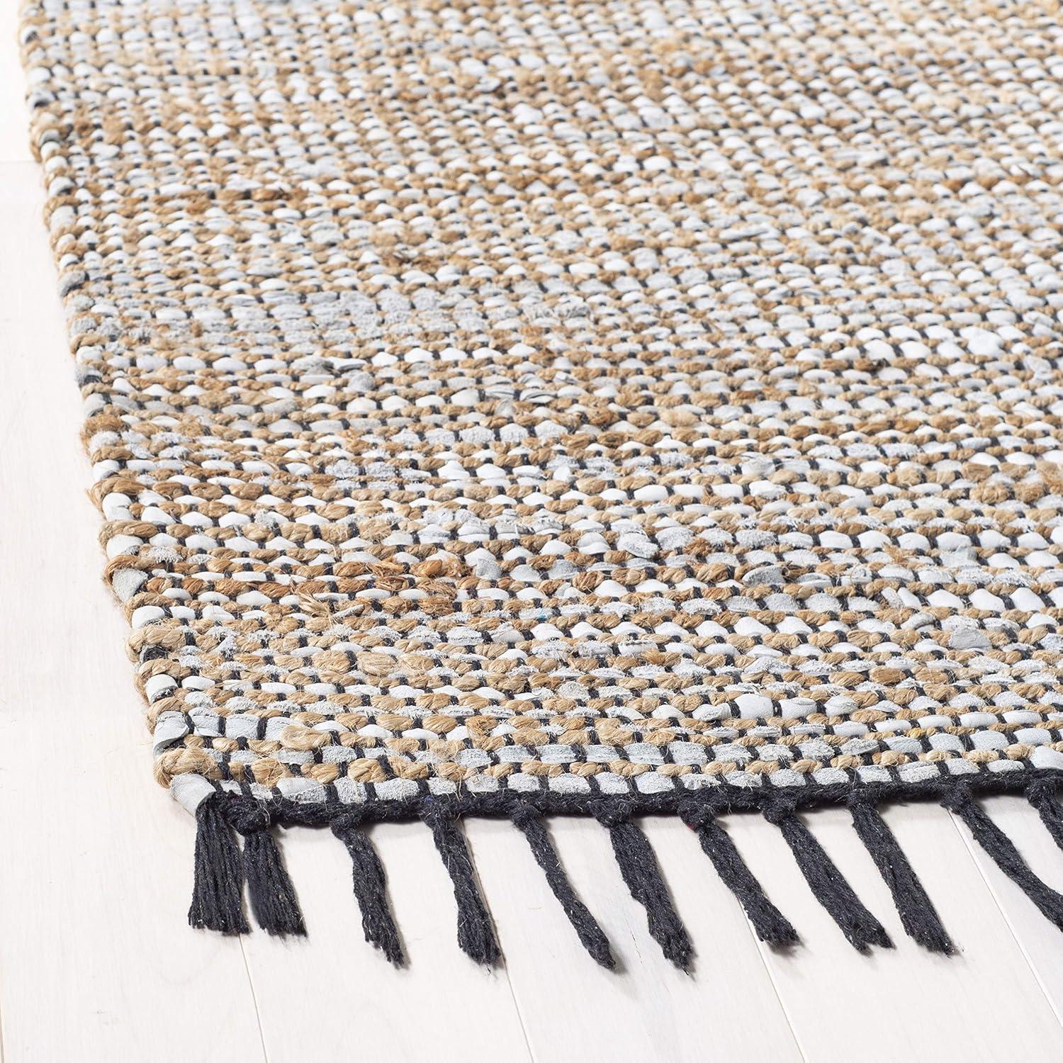 Vintage Leather VTL203 Hand Woven Indoor Accent Rug - Silver - 2'x3' - Safavieh