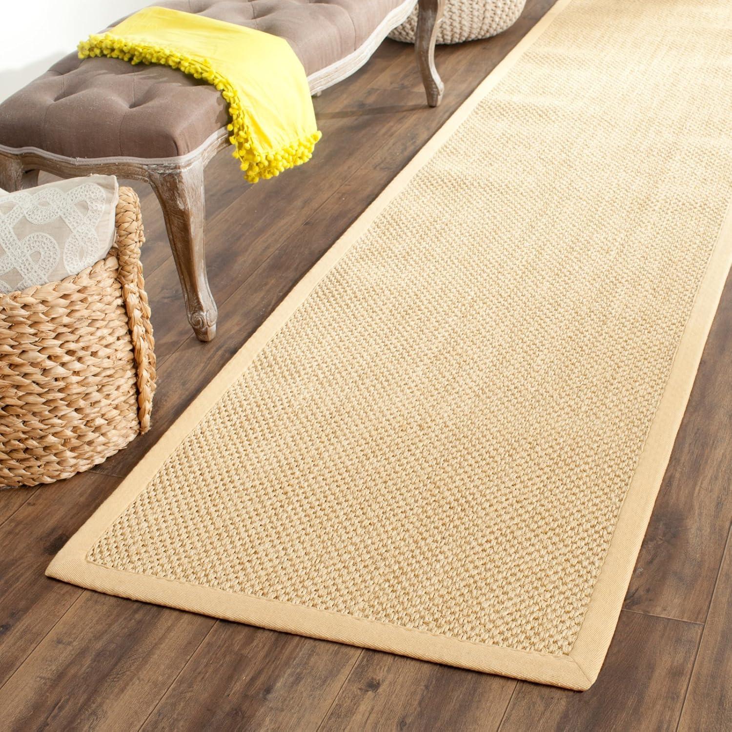 Natural Fiber NF443 Power Loomed Area Rug - Maize/Wheat - 6'x6' - Safavieh.